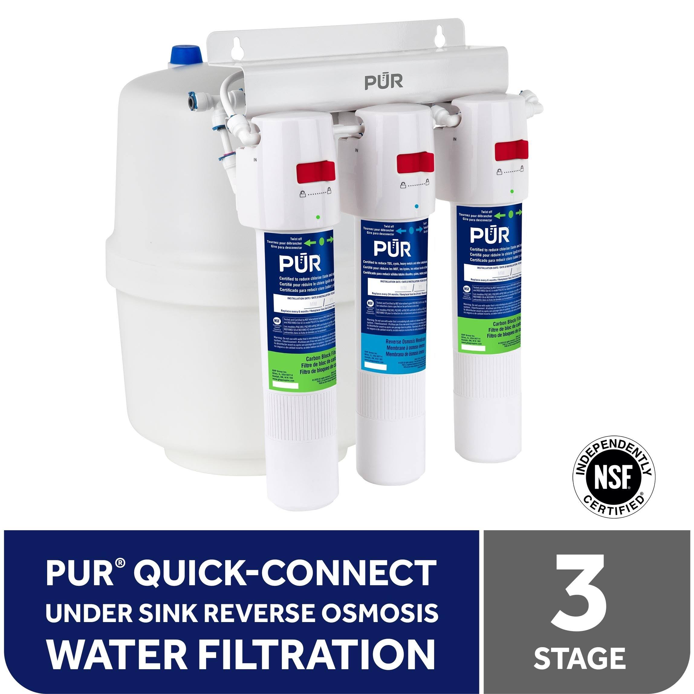 Pur 3-Stage Under Sink Quick-Connect Reverse Osmosis Water Filtration System