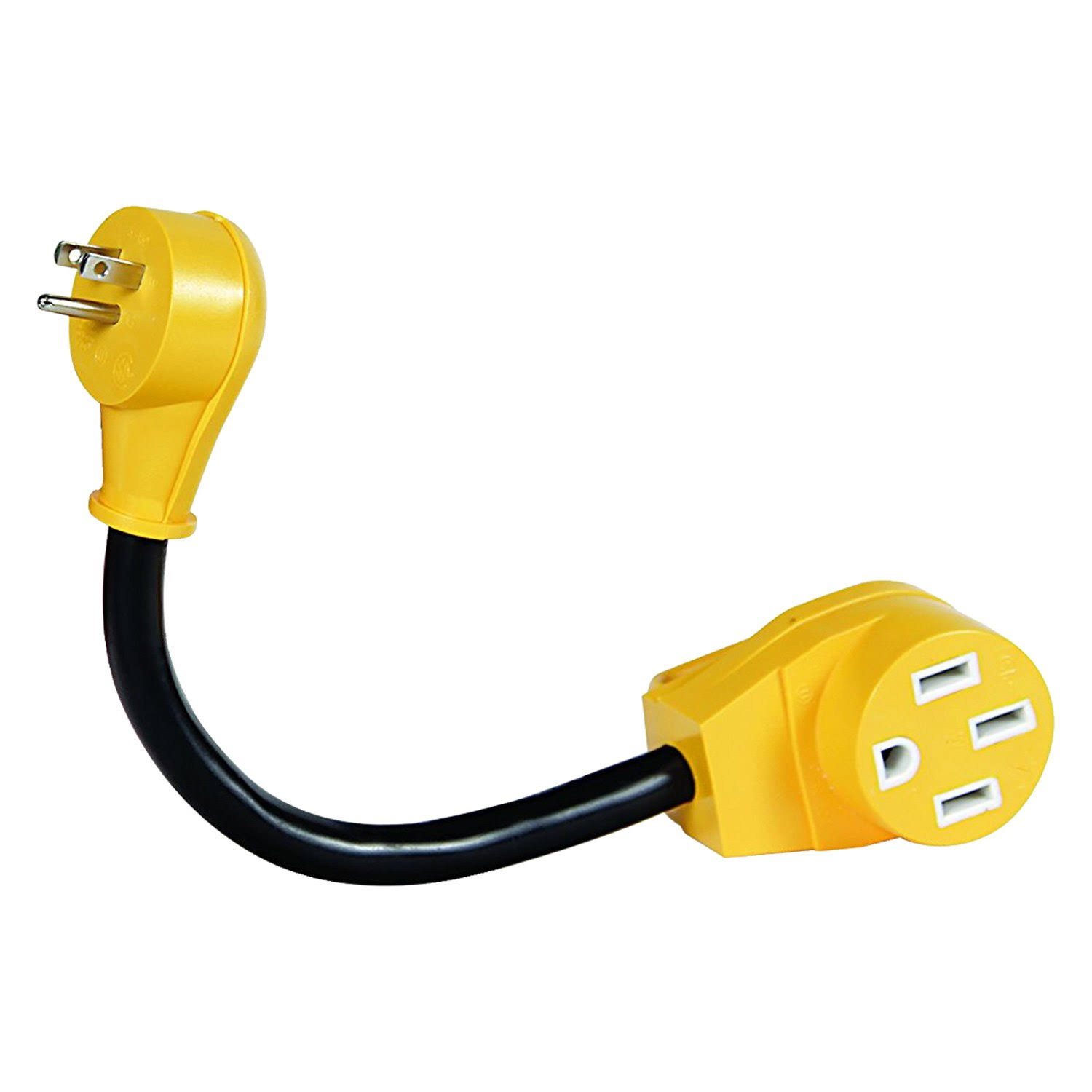 Camco 55168 PowerGrip Dogbone Electrical Adapter with Handle, Yellow