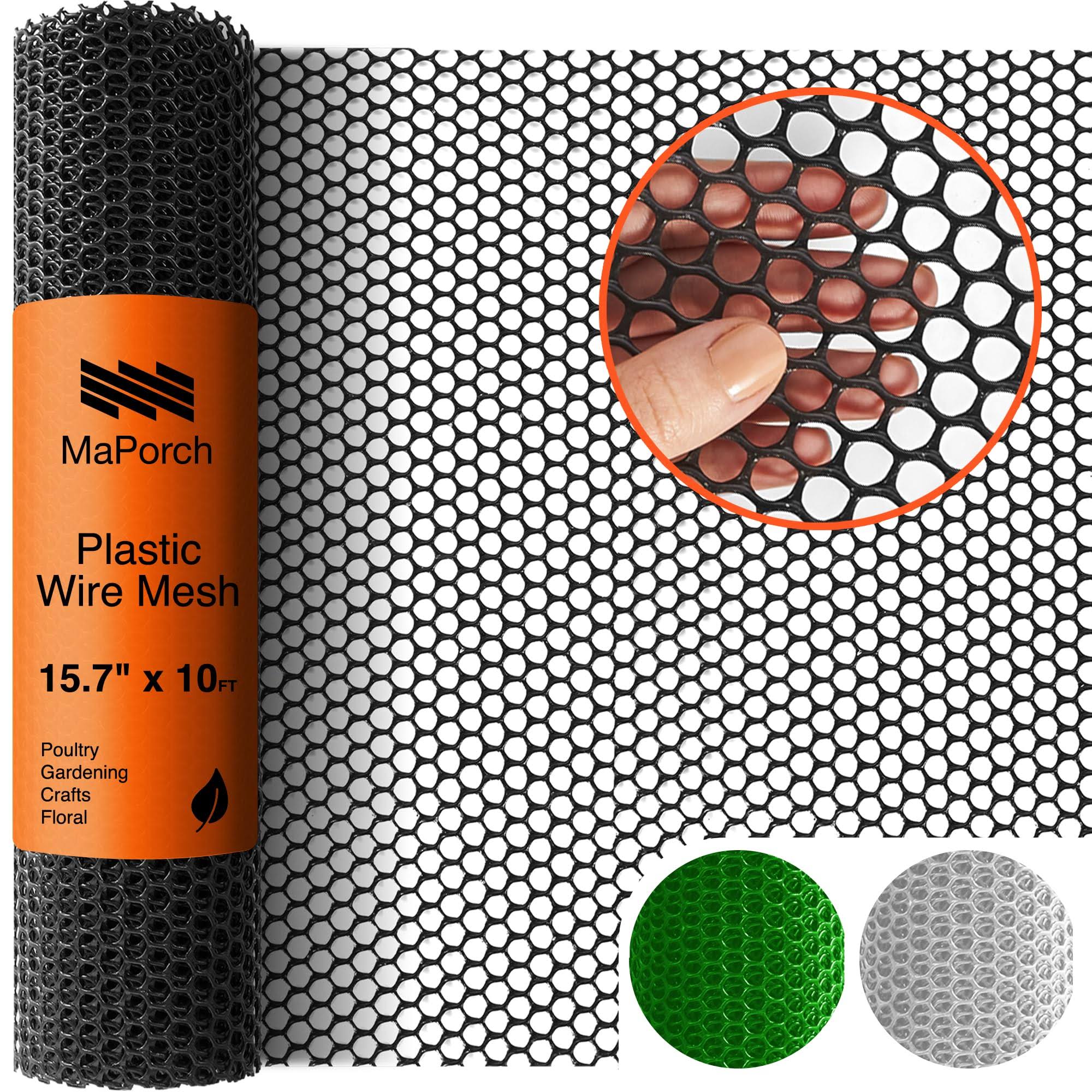 MAPORCH Upgraded 157in x 10ft Black Plastic Chicken Wire Fence Mesh Hexagonal Fencing Wire for Gardening Poultry Fencing Chicken Wire Frame for Crafts