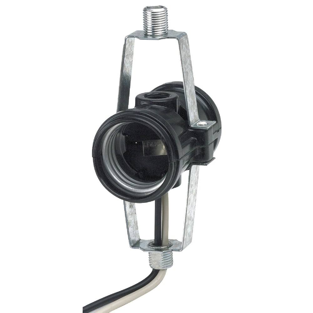 Leviton Rubber Outdoor Lamp Socket, Black