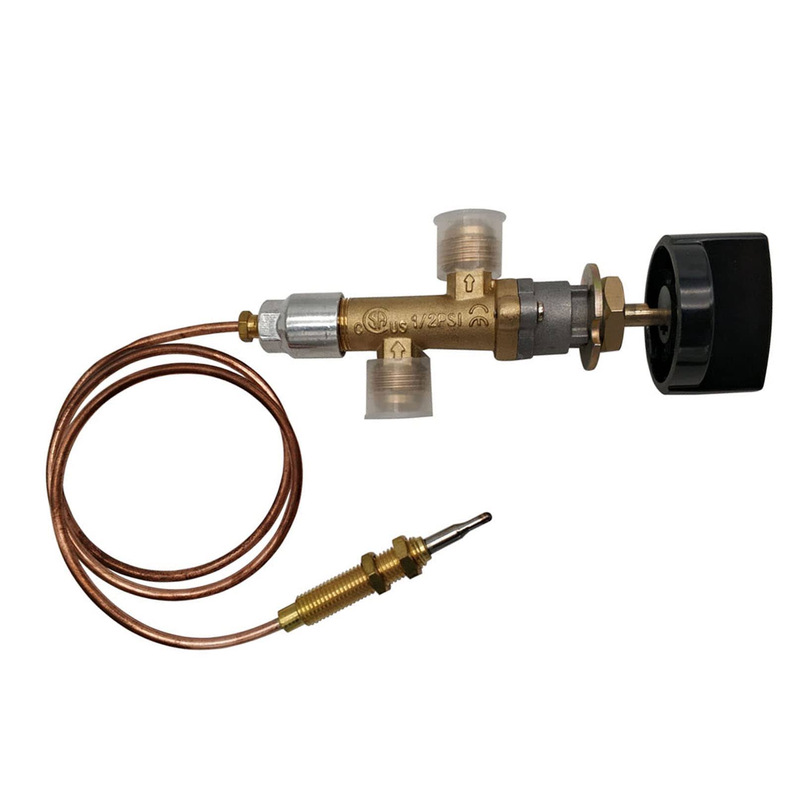 MENSI LPG Propane Fireplace Pit GAS Control Cock Valve w/ Thermocouple, Knob