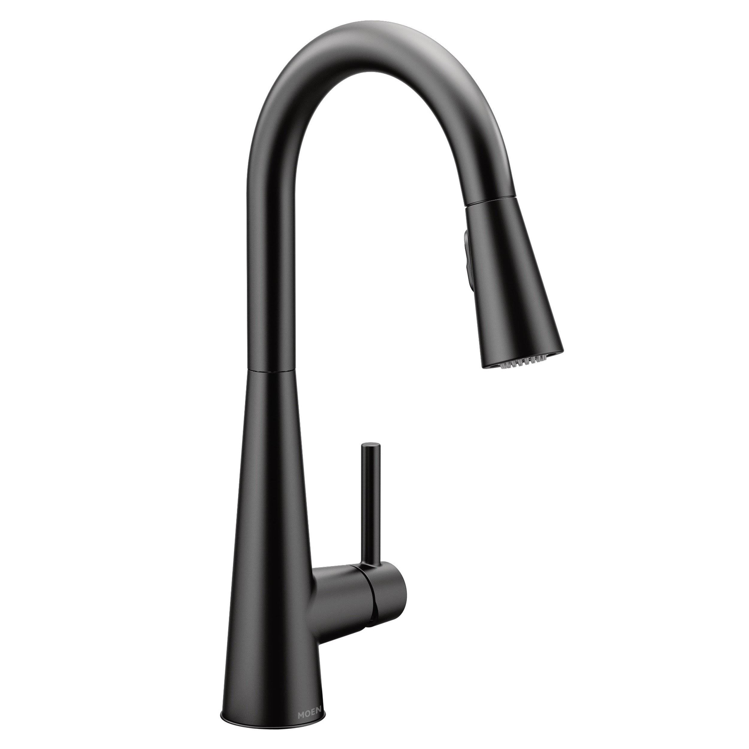 Moen 7864BL Sleek Matte Black One-Handle Pulldown Kitchen Faucet