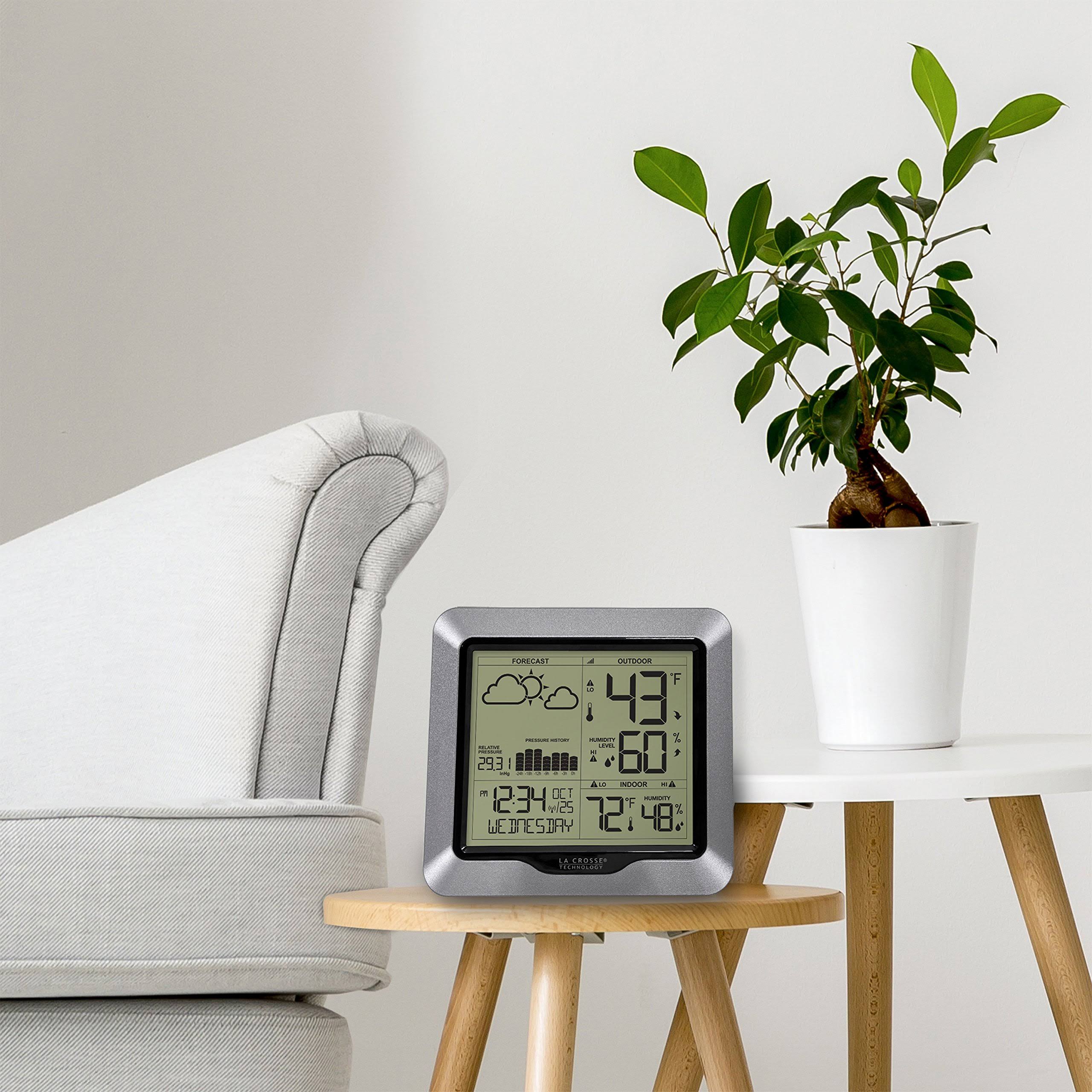Lacrosse Technology Weather Station with Forecast and Atomic Time- Silver