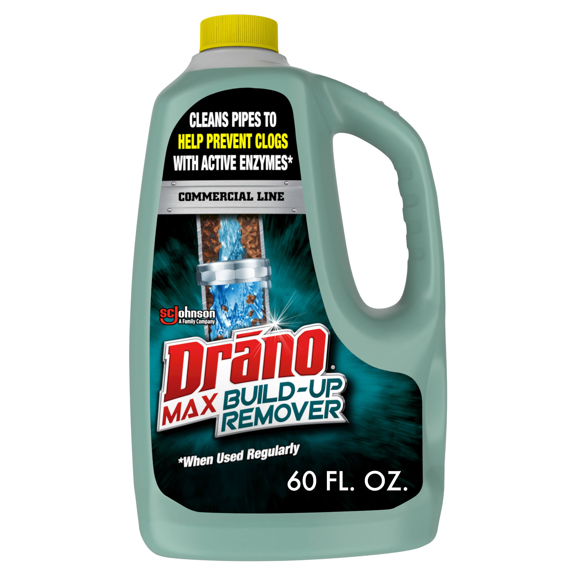 Drano Commercial Line Build-Up Remover, Max- 64 fl oz
