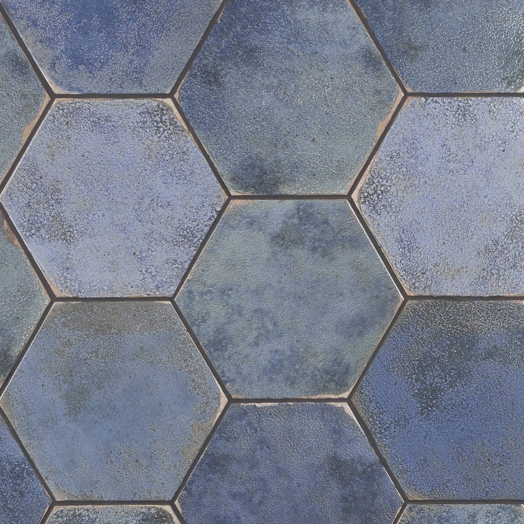 Ivy Hill Tile Mandalay Hex Blue 9.13 in. x 10.51 in. Polished Porcelain Floor and Wall Tile (8.07 Sq. ft./Case)