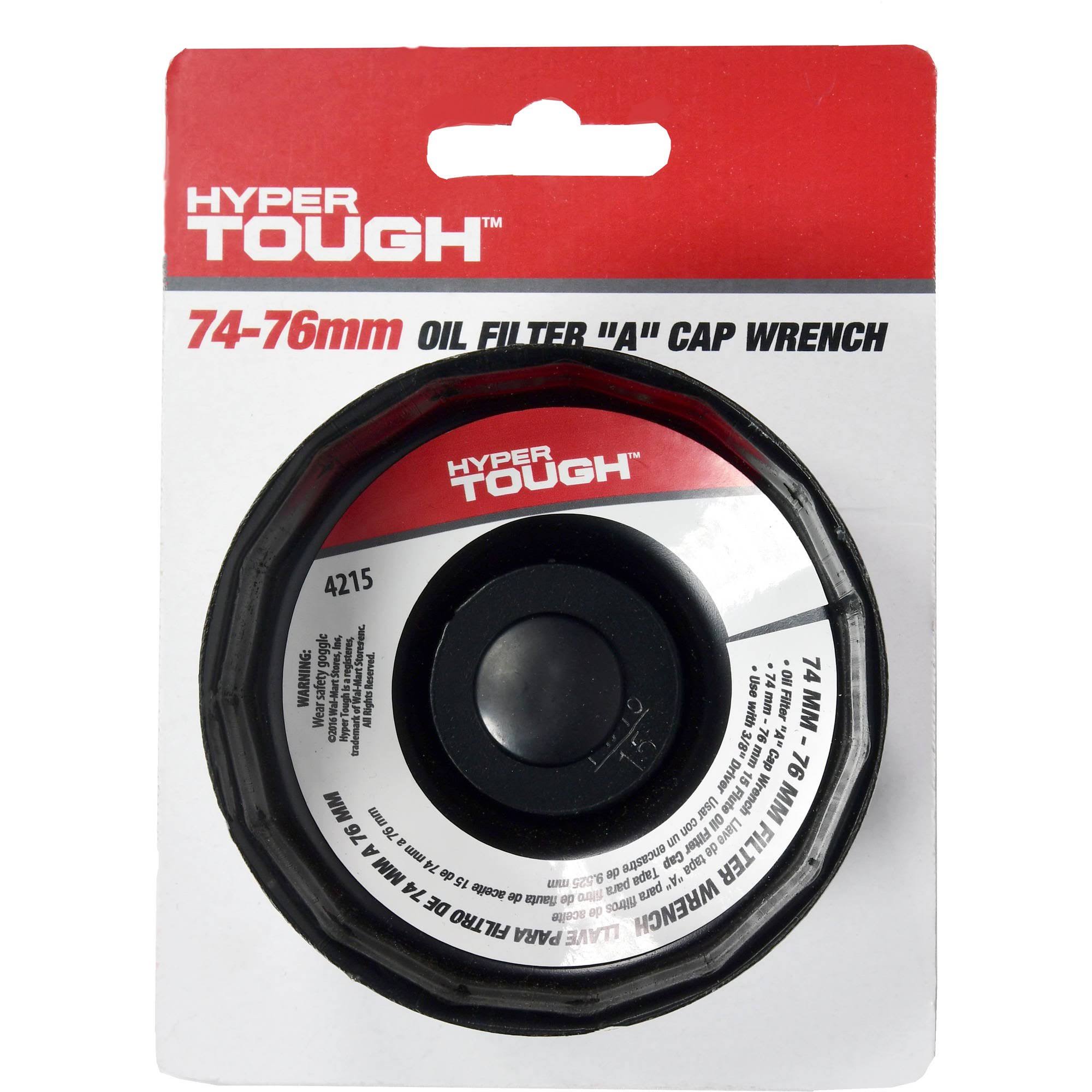 Hyper Tough Oil Filter A Cap Wrench, 74-76 mm, New, Model 4215