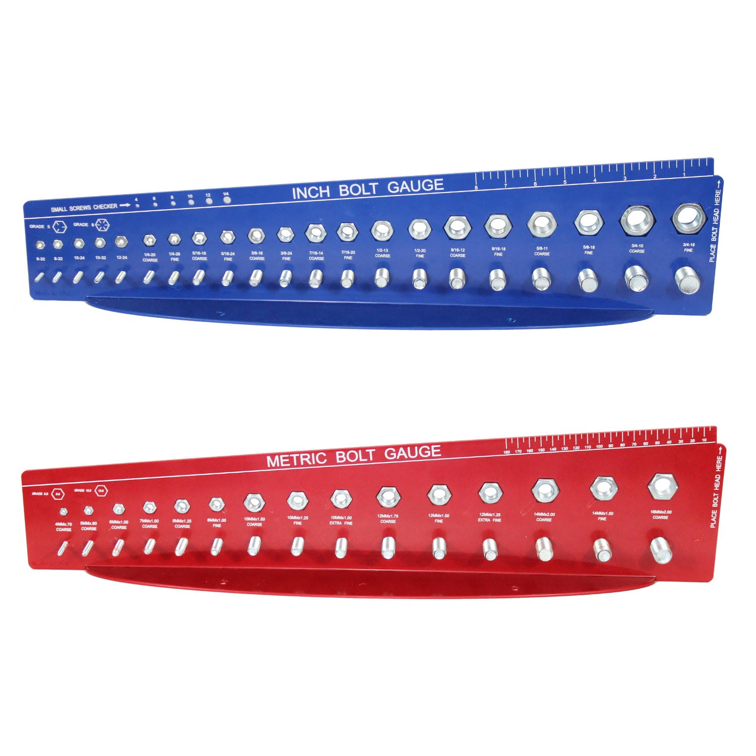 SAE and Metric Bolt Gauges Check A Thread Nut Fastener Size Tool