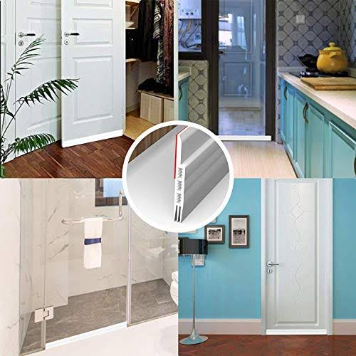 Holikme Door Draft Stopper Under Door Draft Blocker Insulator Door Sweep Weather Stripping Noise Stopper Strong Adhesive, White