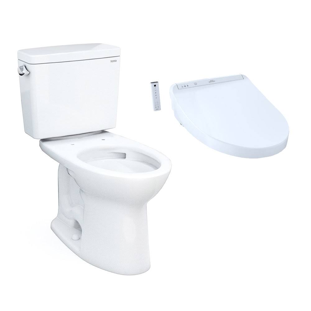 Toto MW7763036CSFG#01 Drake 1.6 GPF Elongated Bidet Toilet with Integrated K300 Washlet (Seat Included)