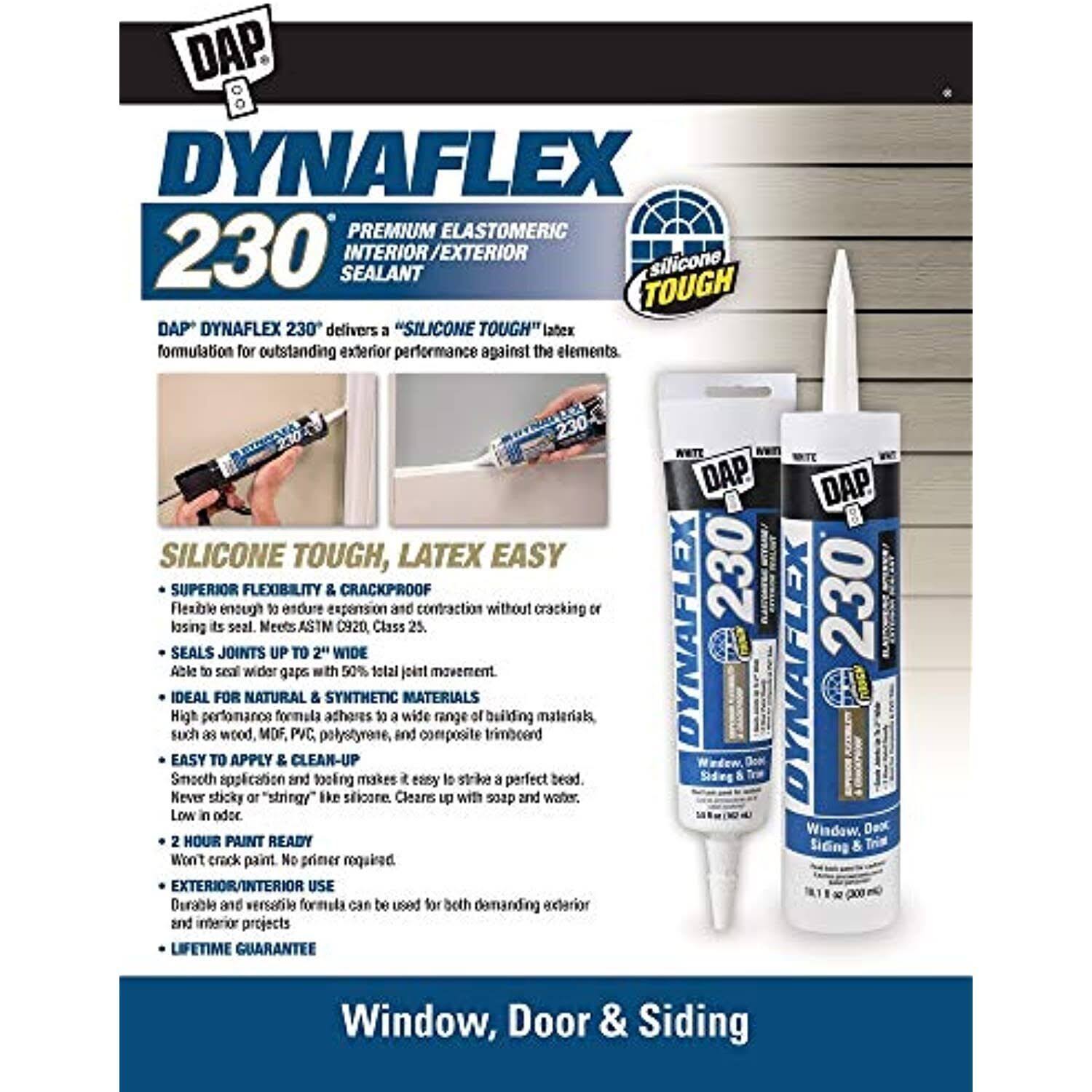 Dap Dynaflex 230 Caulk- Gray 10.1 fl oz Cartridge- 18286