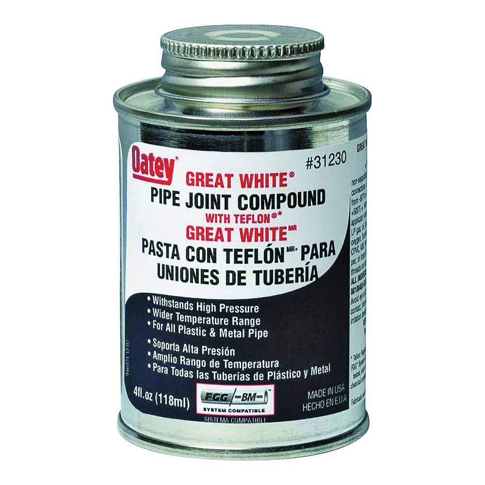 Oatey 31230 Pipe Joint Compound,4 oz.,White, Size: 4 fl oz