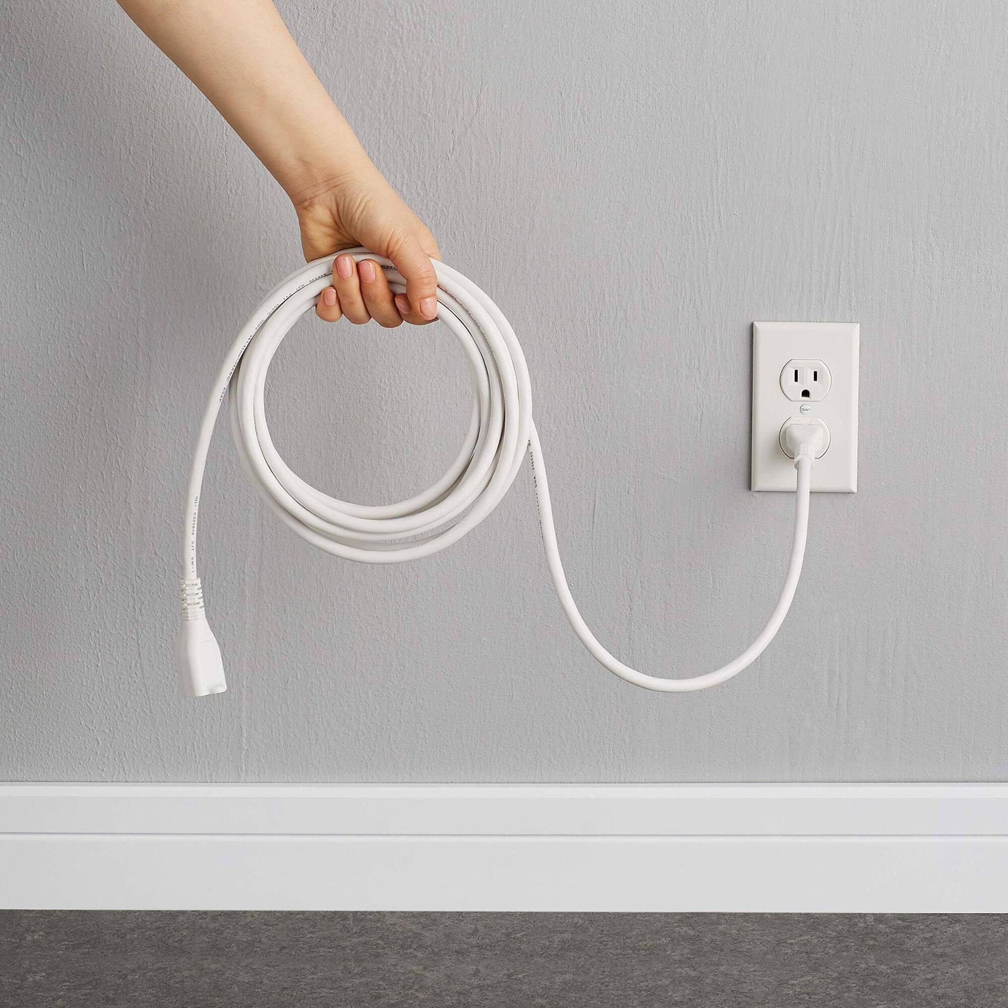 Basics Extension Cord- 15-Foot, White