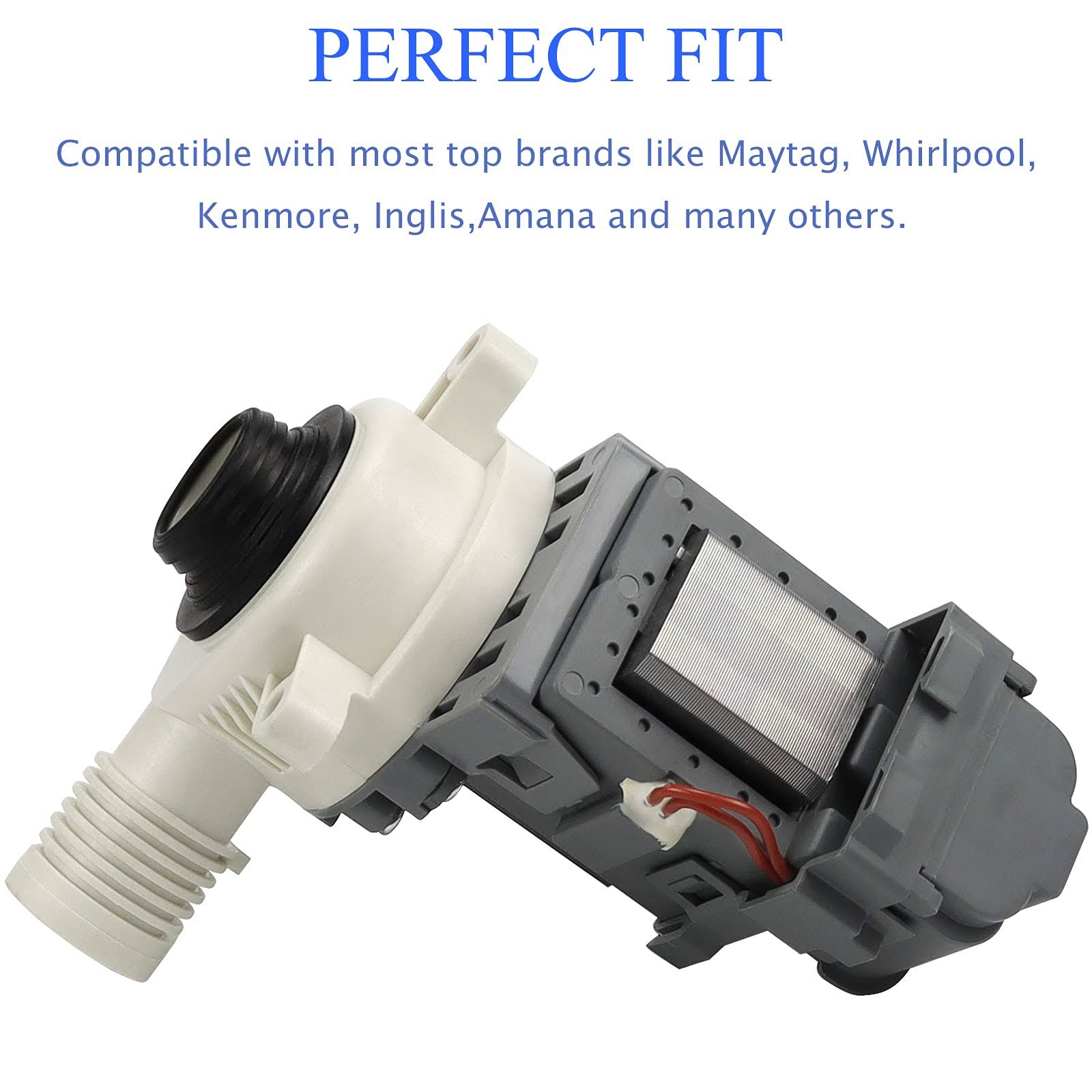 W10276397 Washer Drain Pump for Whirlpool Kenmore Mayt-ag Washing Machine-Replaces WPW10276397VP B40-3A 1874334 AP6018417 LP397(2 Years Warranty)