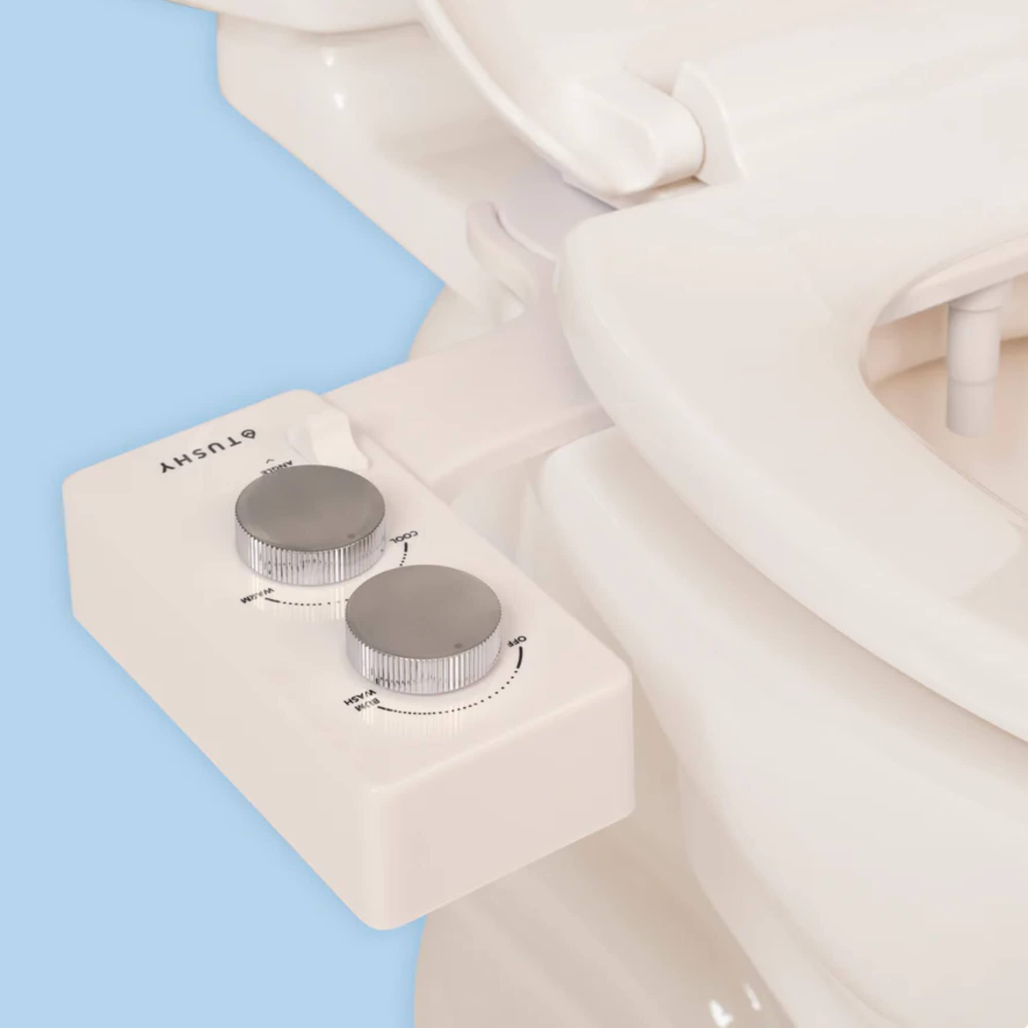Tushy Spa 3.0 Bidet Attachment | Warm Water | Biscuit/Platinum