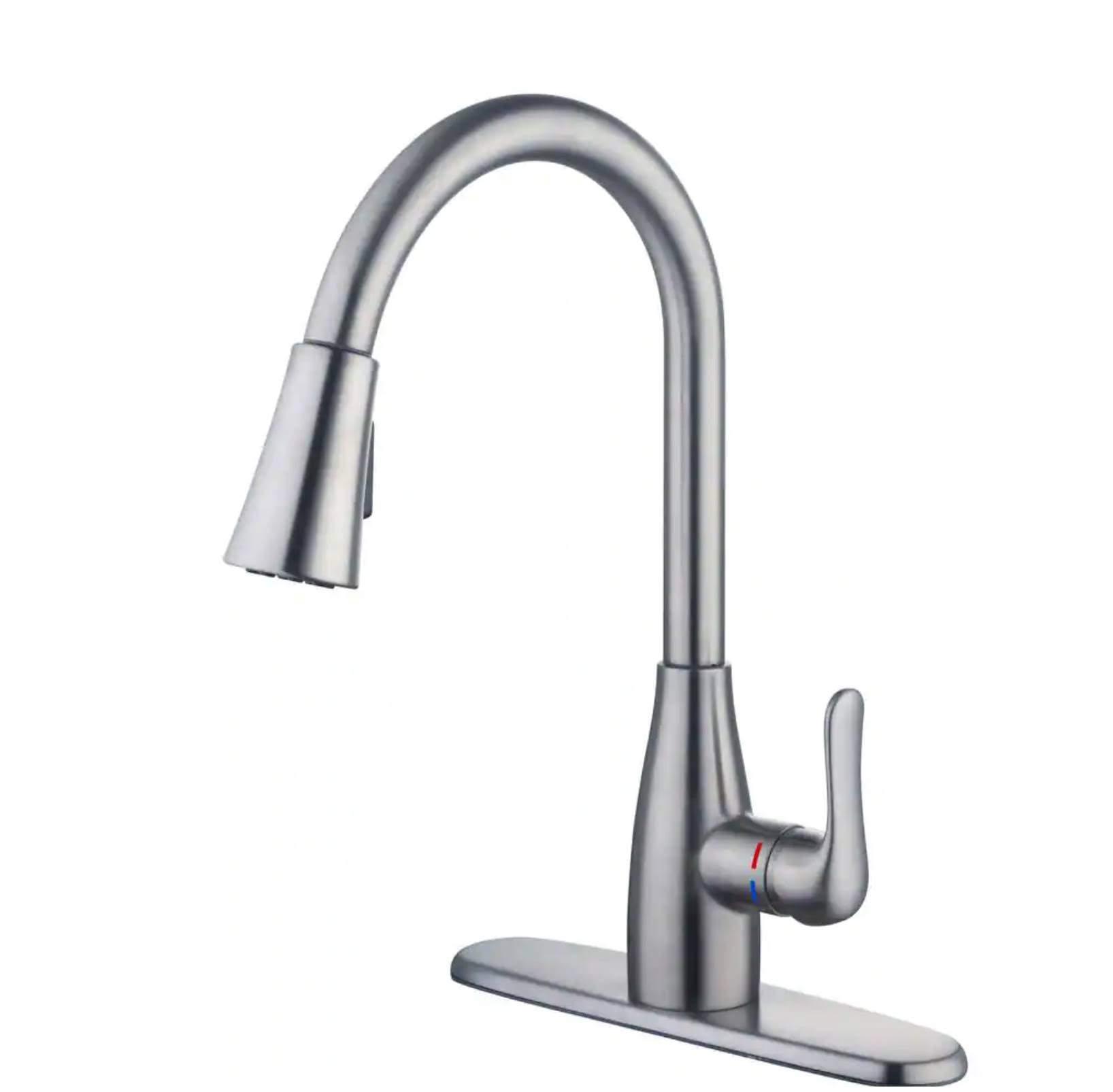 Glacier Bay McKenna Kitchen Faucet with Single Handle Pull-Down Sprayer (Stainless Steel)
