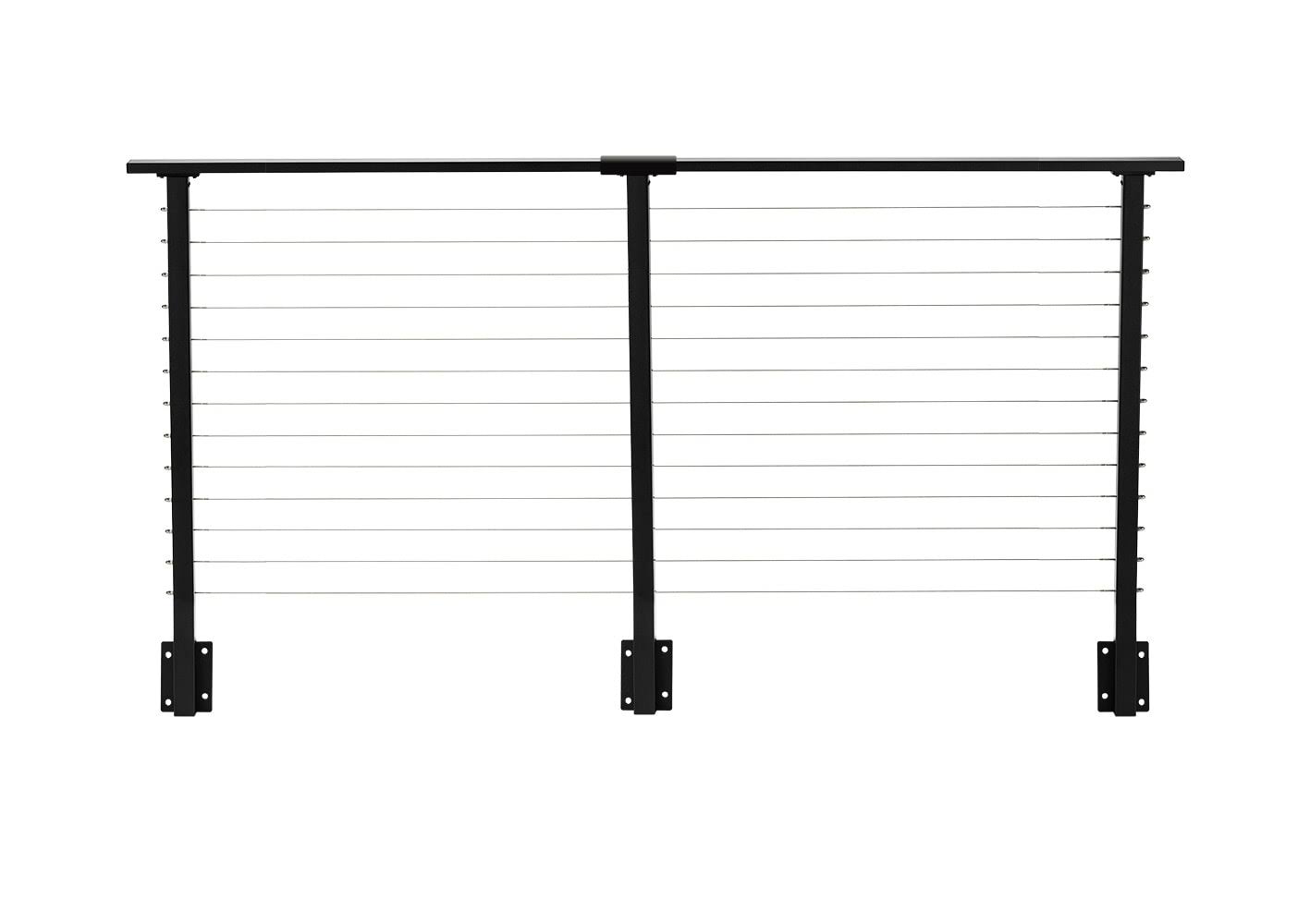 CityPost 8 ft. Deck Cable Railing, 42 in. Face Mount, Black