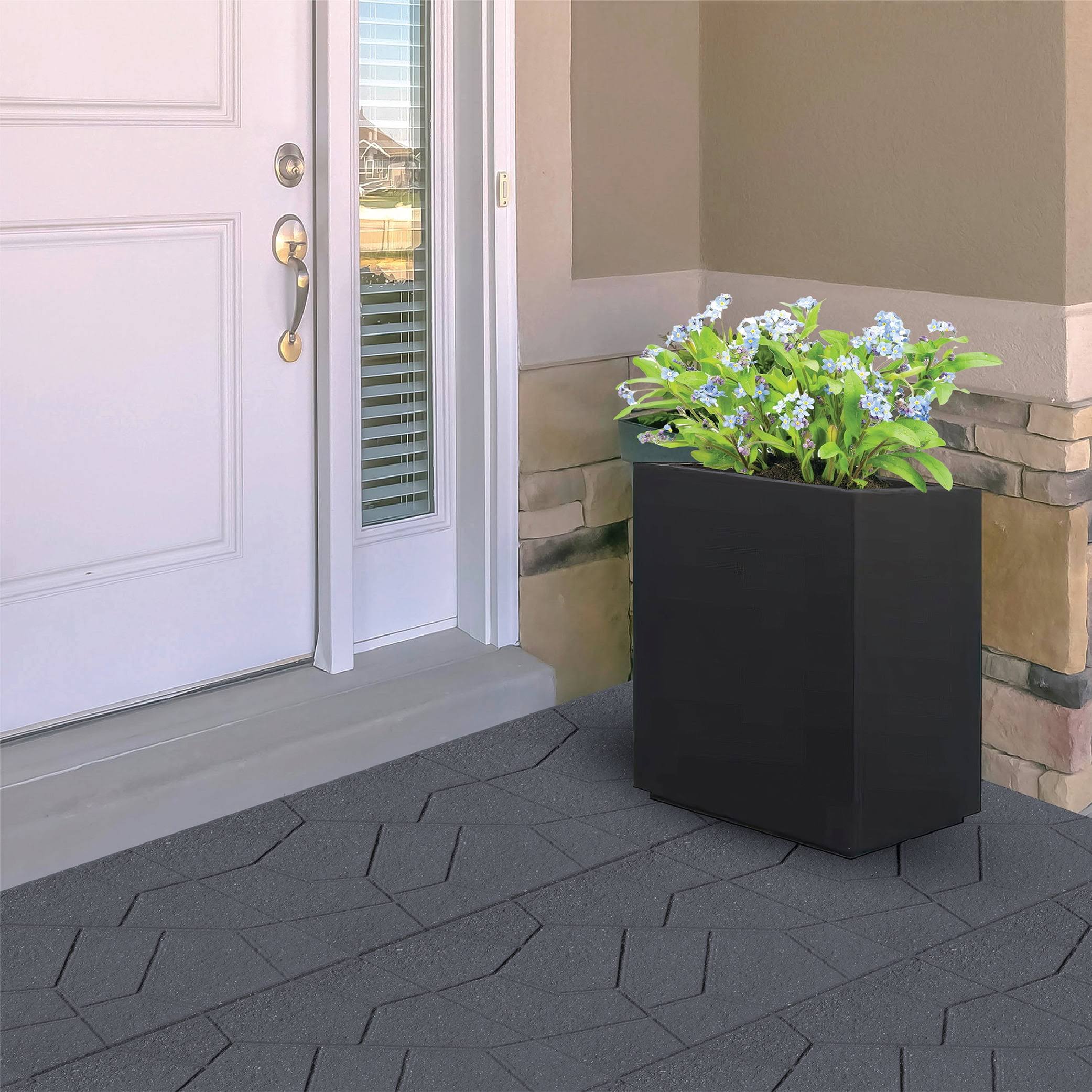 Rubberific 16 in. x 16 in. Gray Dual-Sided Rubber Paver (9-Pack)