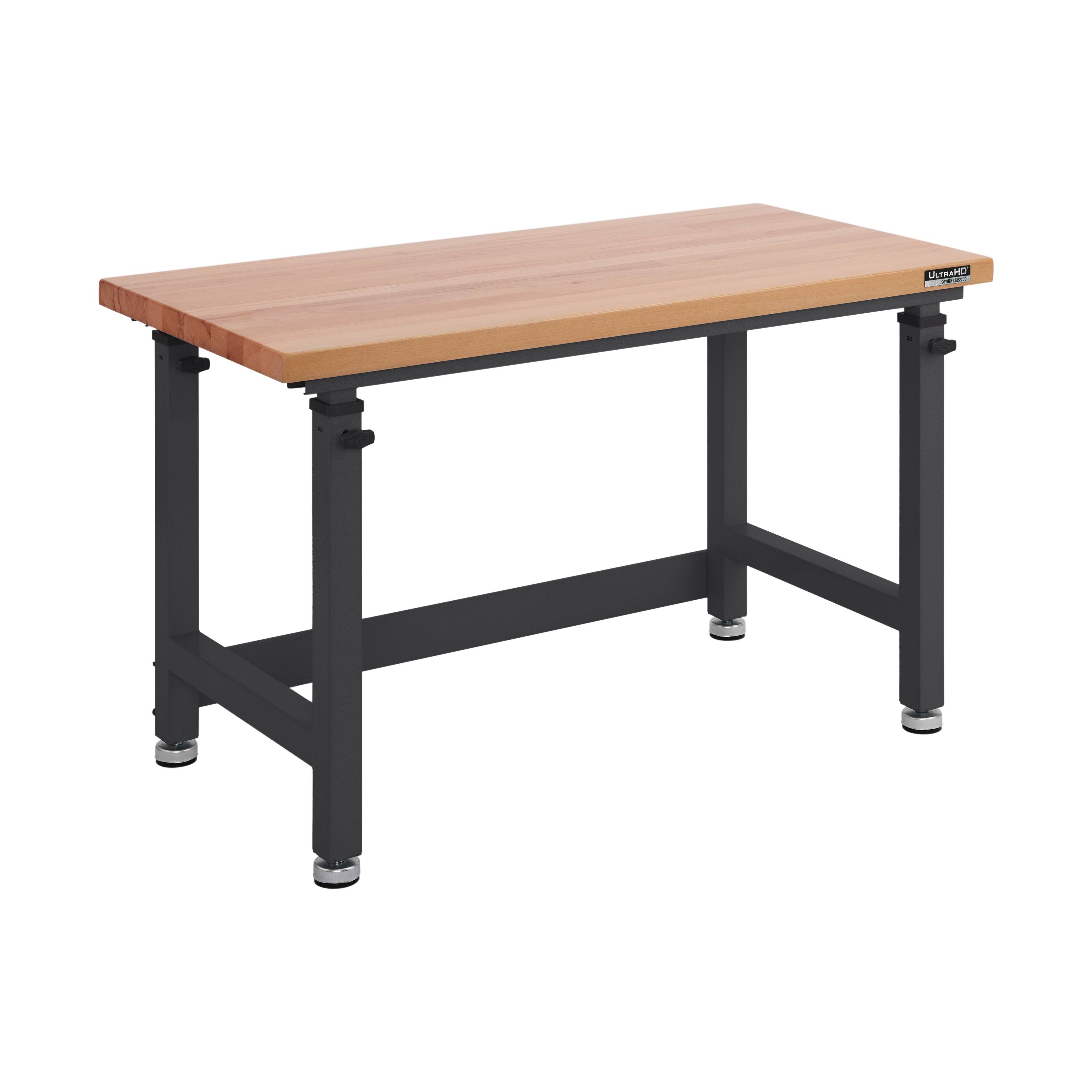 UltraHD Height Adjustable Heavy-Duty Wood Top Workbench