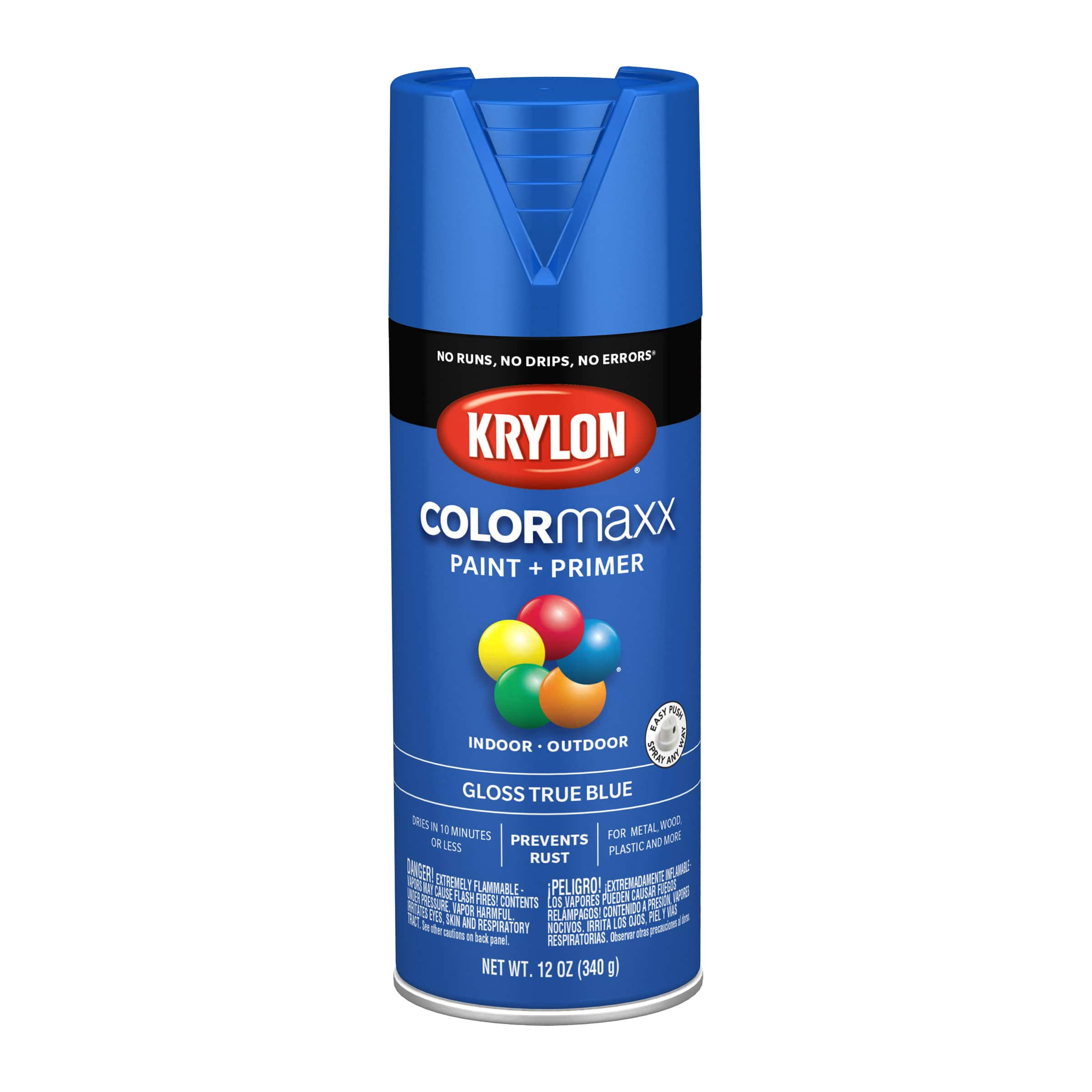 Krylon K05543007 12 oz True Blue Gloss COLORmaxx Spray Paint