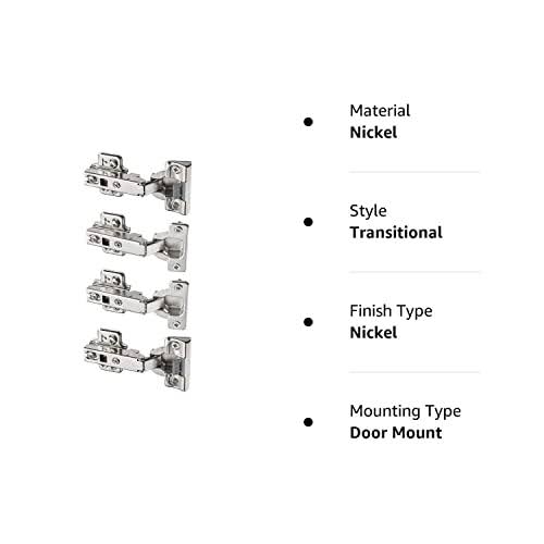 IKEA Cabinet Hinges | Soft Closing with Dampers, Nickel Plated- Pack of 4