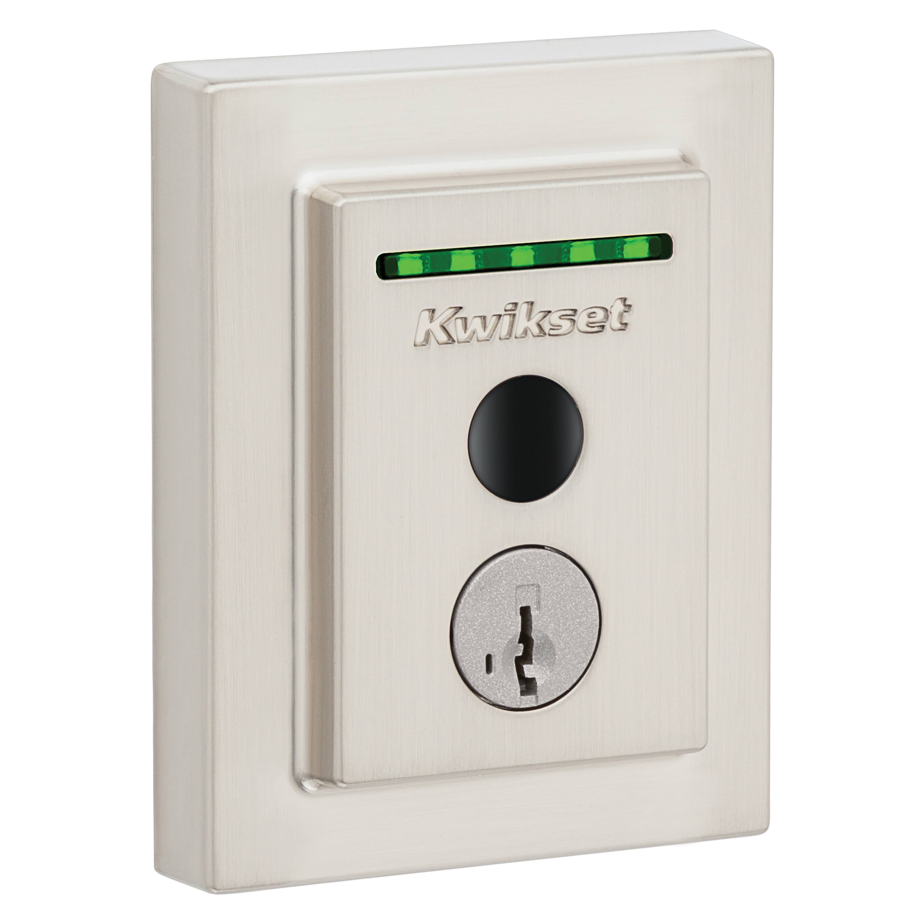 Kwikset Halo Contemporary Electronic Fingerprint Deadbolt Satin Nickel