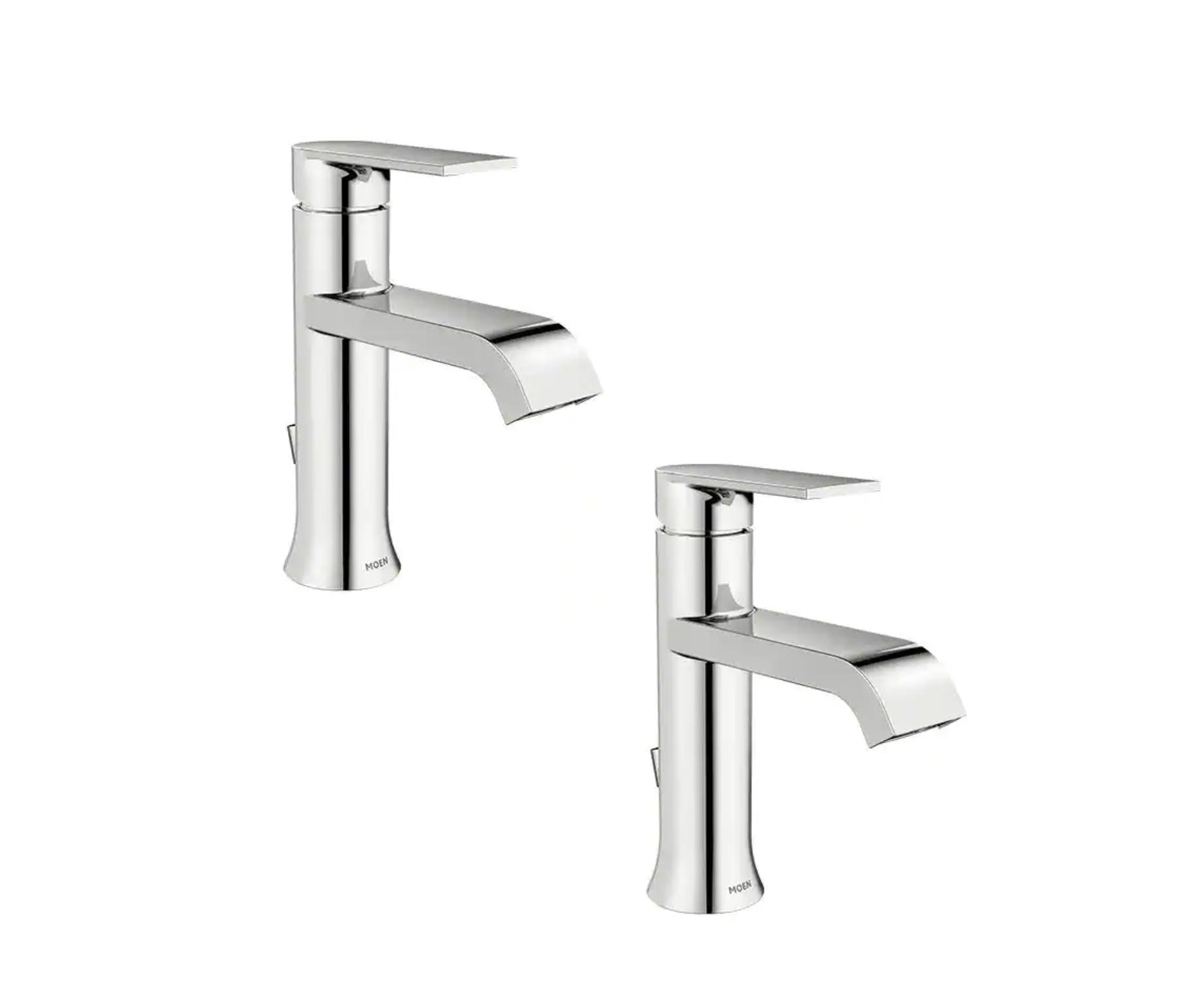 Moen Genta Single Hole Single-Handle Bathroom Faucet in Chrome (2-Pack) WS84760-SM-2PK