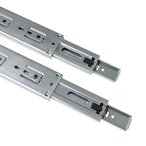 Gobrico Drawer Hardware 16-inch Hydraulic Soft Self Close Drawer Slides Full Extension Ball Bearing Drawer Runners 3Folds 100 lb. 1Pair