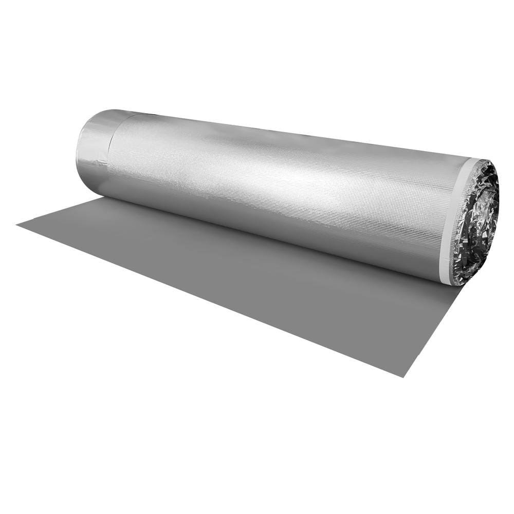 Dekorman Premium Plus 200 sq.ft. 43 in. W x 56 ft. L x 3.0 mm T 120 Mil Acoustic Underlayment with Silver Foil for Laminate Floor