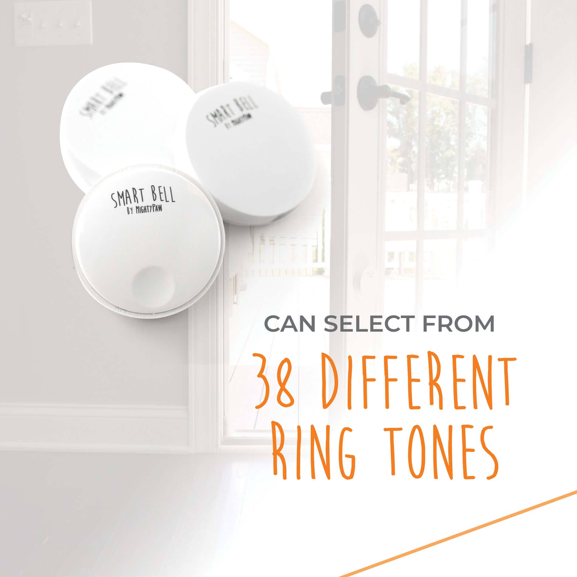 Mighty Paw Smart Bell 2.0 Dog Potty Communication Doorbell Super-Light Press Button Doorbell 2 Activators White