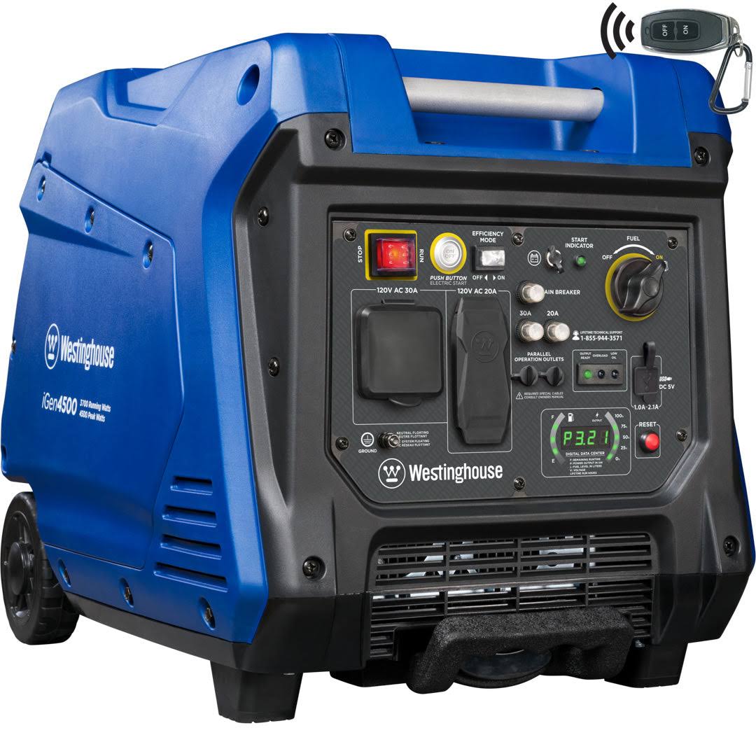 Westinghouse iGen4500 3700W/4500W Gas Inverter Remote Start Generator