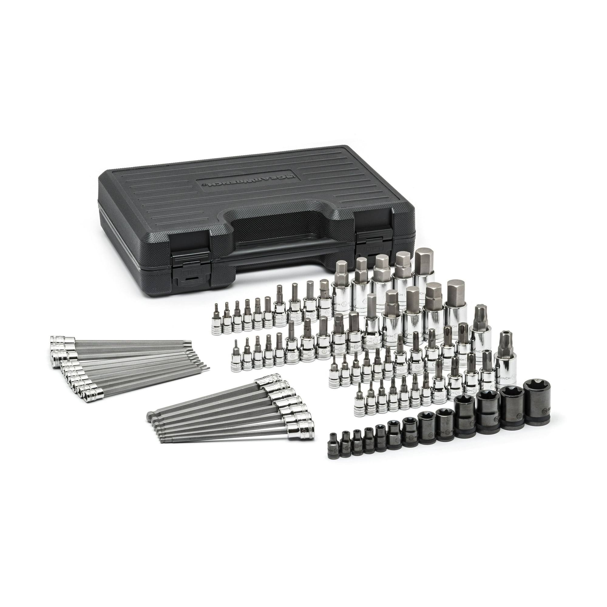 GearWrench 80742 84 Piece SAE/Metric Hex and Torx Bit Socket Set