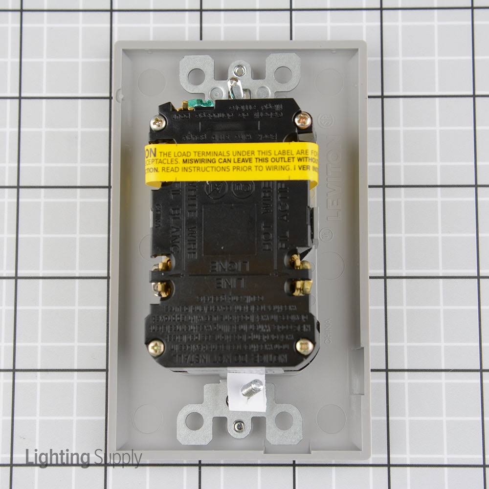 Leviton GFTR1-GY 15 Amp, 125 Volt Tamper Resistant GFCI, Gray