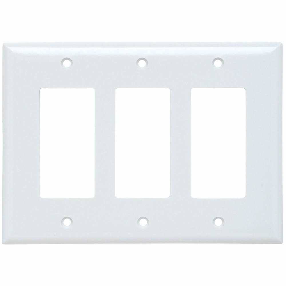 Pass & Seymour TPJ263W Jumbo Wall Plates, 3-Gang, White