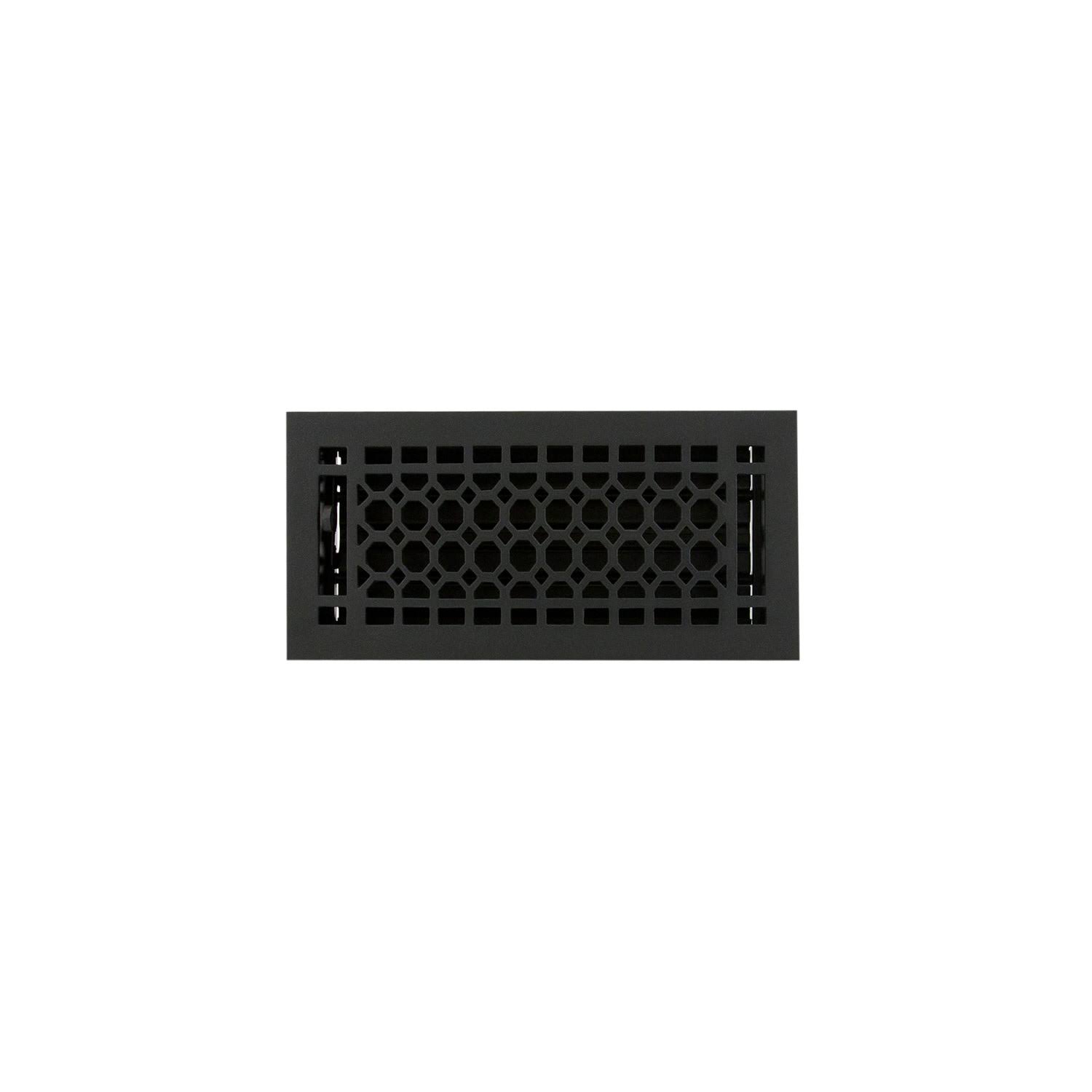 Signature Hardware 917438-4-8 Honeycomb Cast Iron Floor Register- Black 4x22 x 8x22 (5x22 x 9-1/8x22 Overall) Black Vent Covers