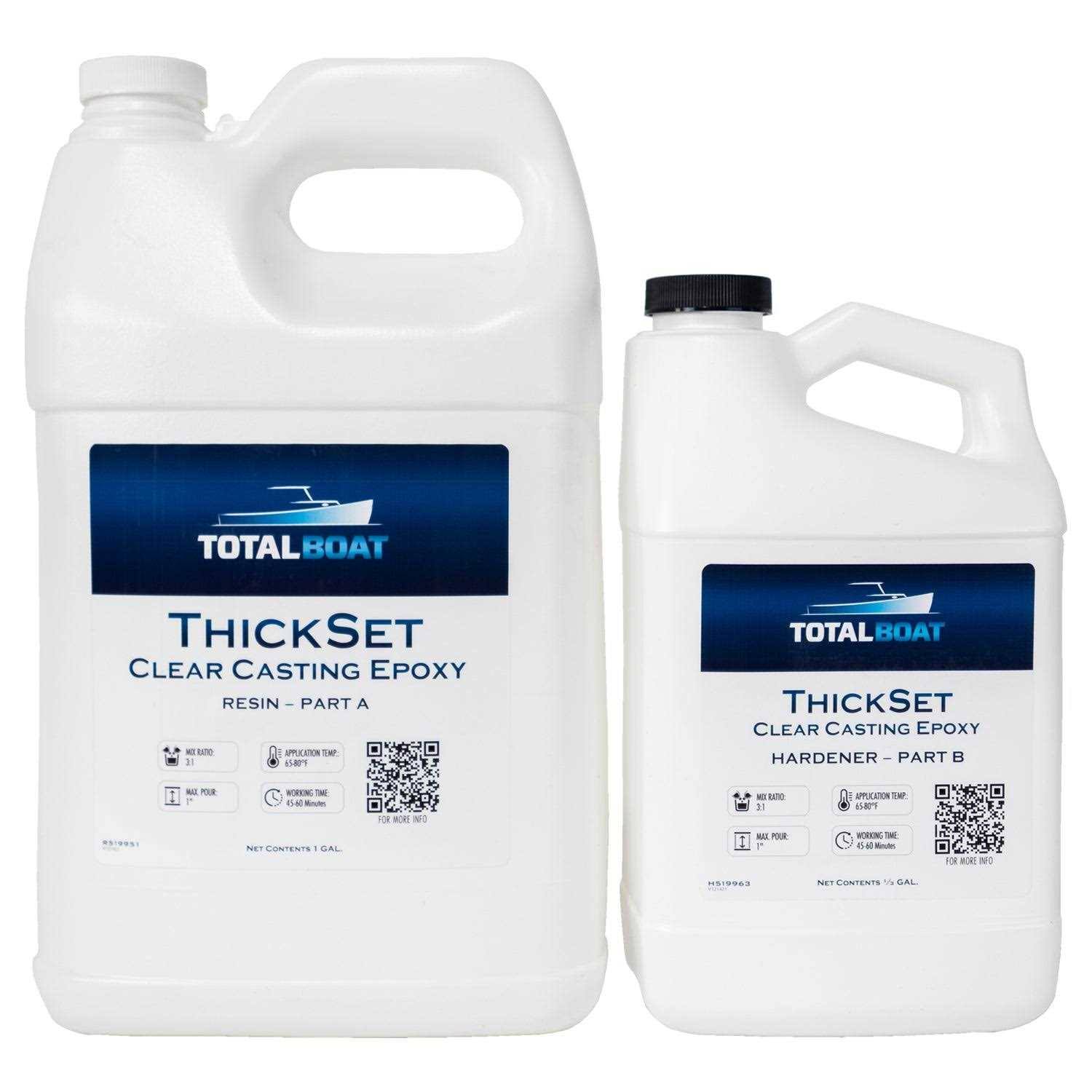 TotalBoat Thickset Deep Pour Clear Epoxy Resin 1.3 Quart Kit