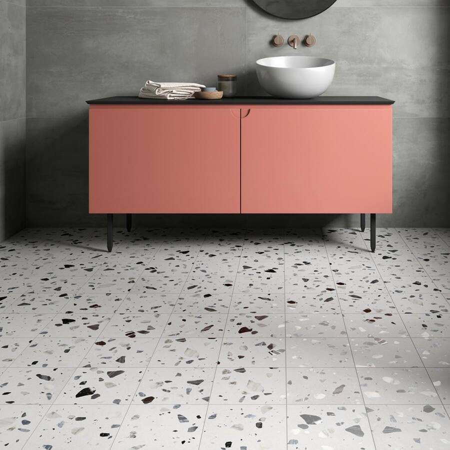 MOLOVO Terrazo Azurro Gray 8.03 in. x 8.03 in. Matte Porcelain Floor and Wall Tile (11.19 Sq. ft./Case)