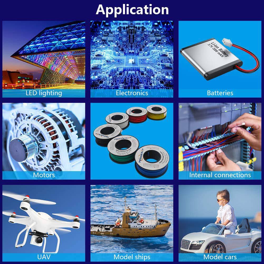 16 Gauge Wire Electric Hook Up Wire Kit 16 AWG Silicone Wire Cables 6 Colors 5ft Each Stranded Wire from Fermerry