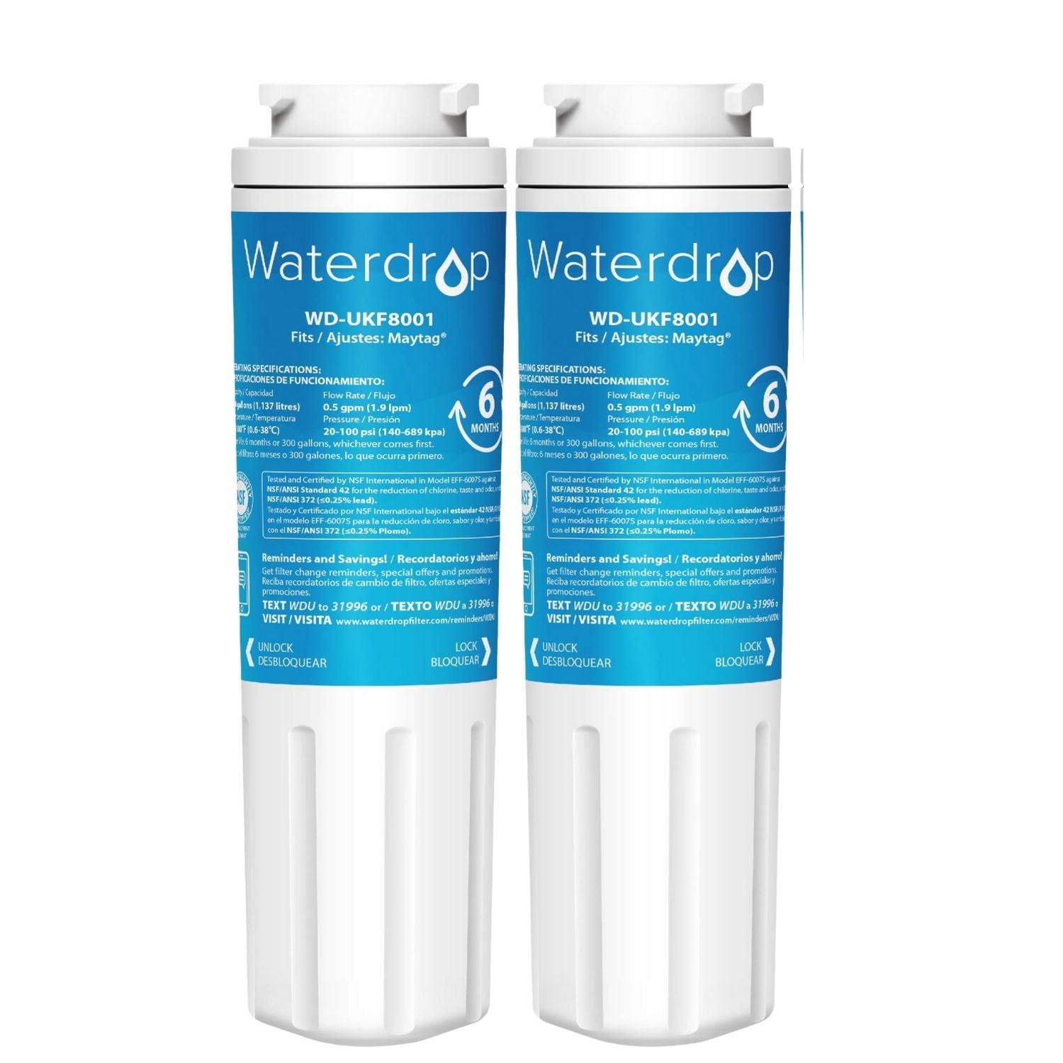 Waterdrop Ukf8001 Replacement for Maytag UKF8001, EDR4RXD1, Whirlpool Filter 4 Comparable Refrigerator