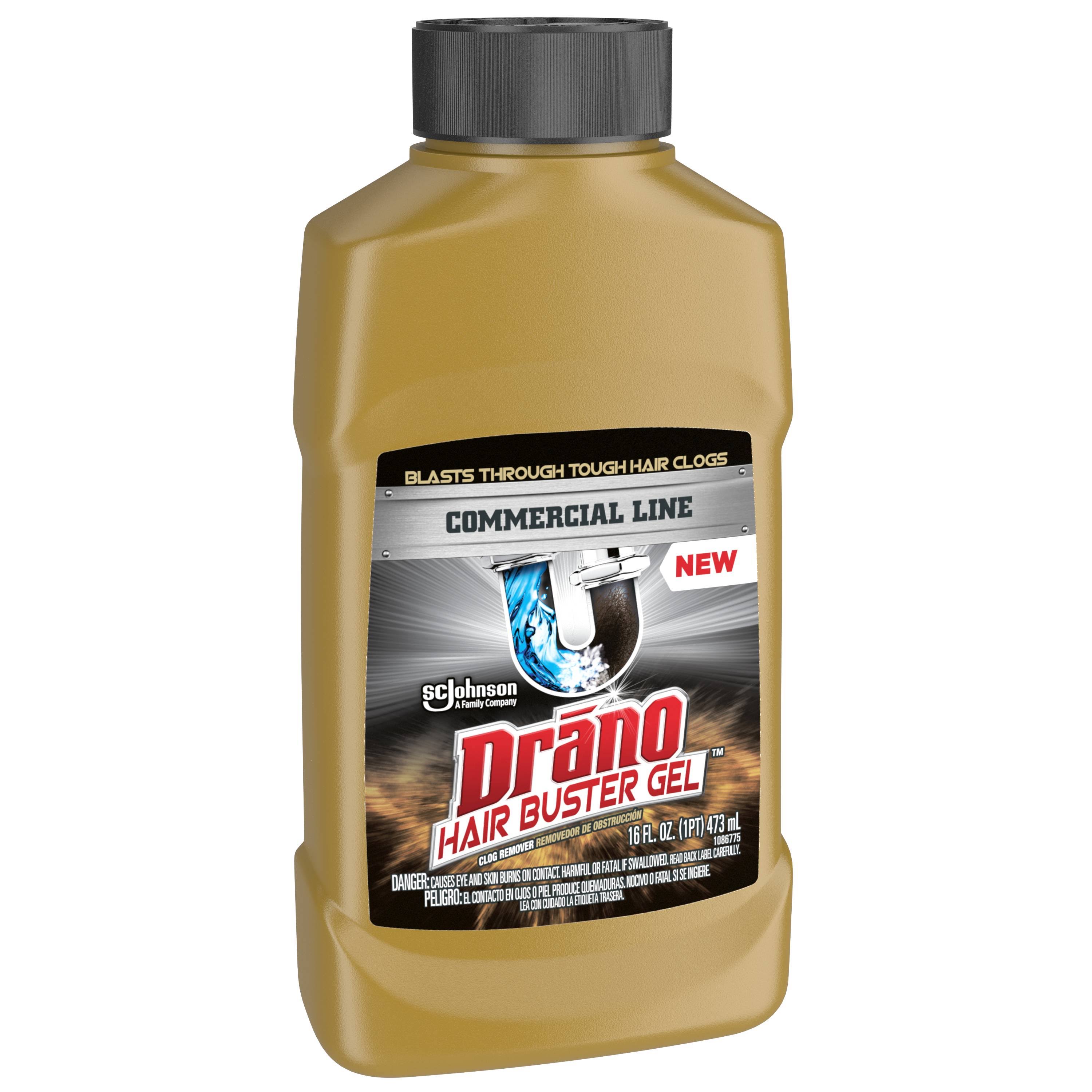 Drano Commercial Line Clog Remover, Hair Buster Gel- 16 fl oz