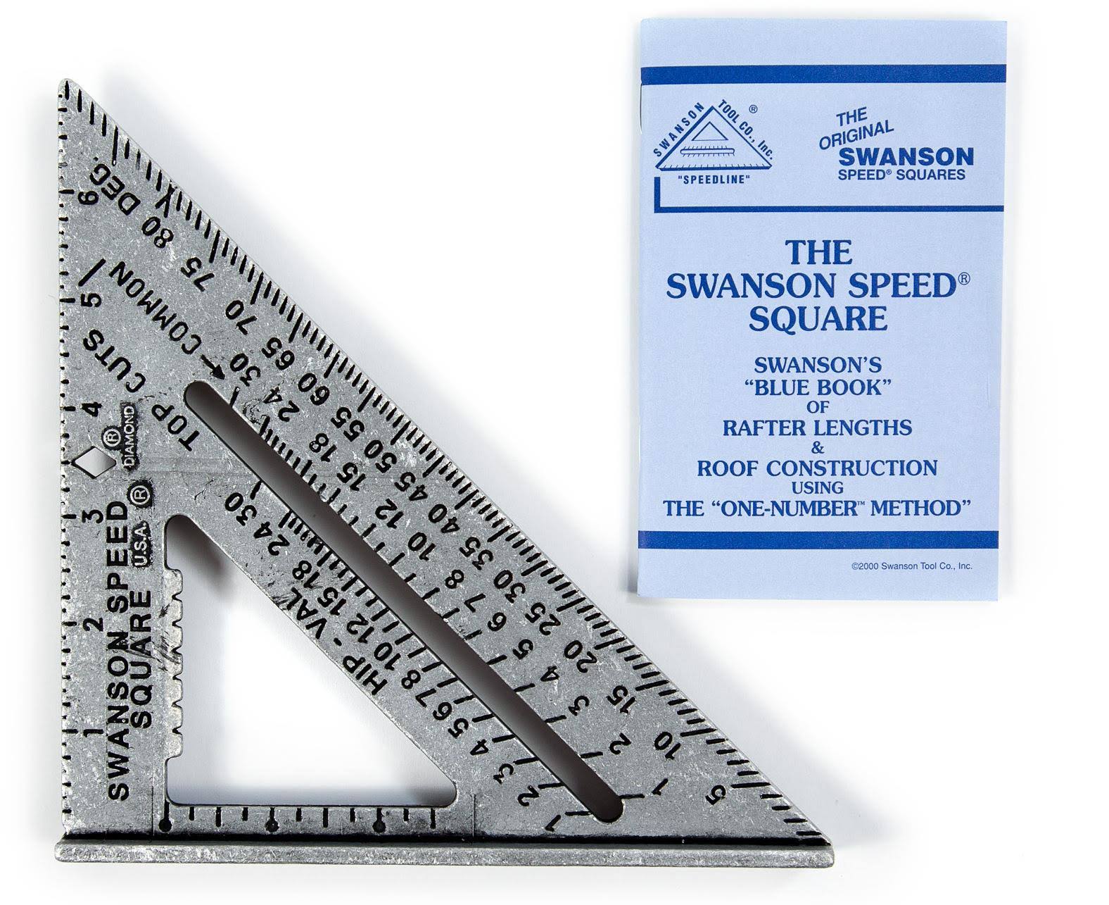 Swanson Tool S0101 7inch Speed Square Layout Tool with Blue Book, Aluminum Alloy