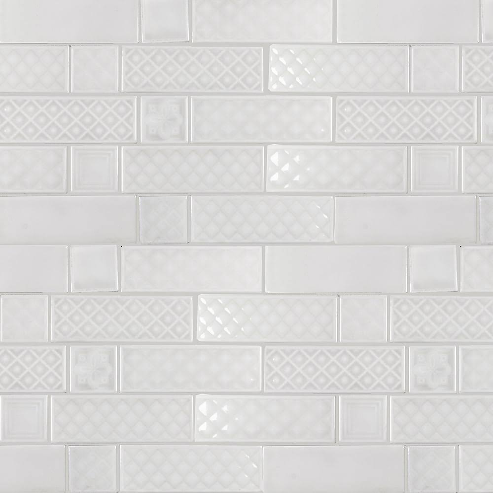 Boutique Ceramic Boutique White 9-in x 15-in Glazed Ceramic Brick Subway Wall Tile (0.95-sq. ft/ Piece) | LW0319100