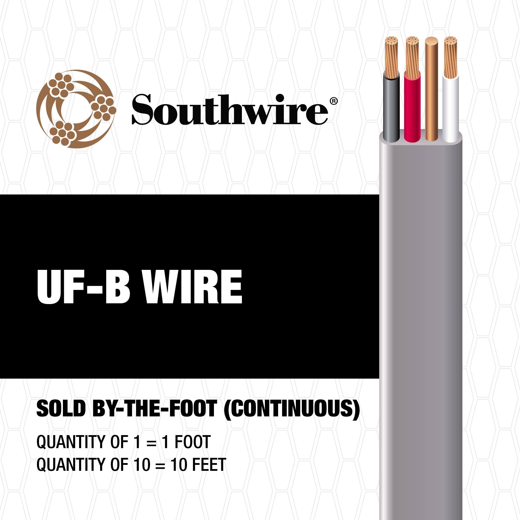 Southwire 8/3 Stranded UF Wire (By-the-Foot) 14783505