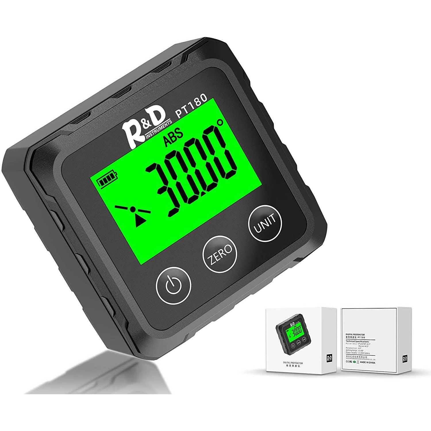 Rdinscos Digital Angle Finder Magnetic PT180 Table Saw Angle Finder Tool- Digital Inclinometer-4 of 90 Degree Finder Angle Cube-ip54 Digital Protractor