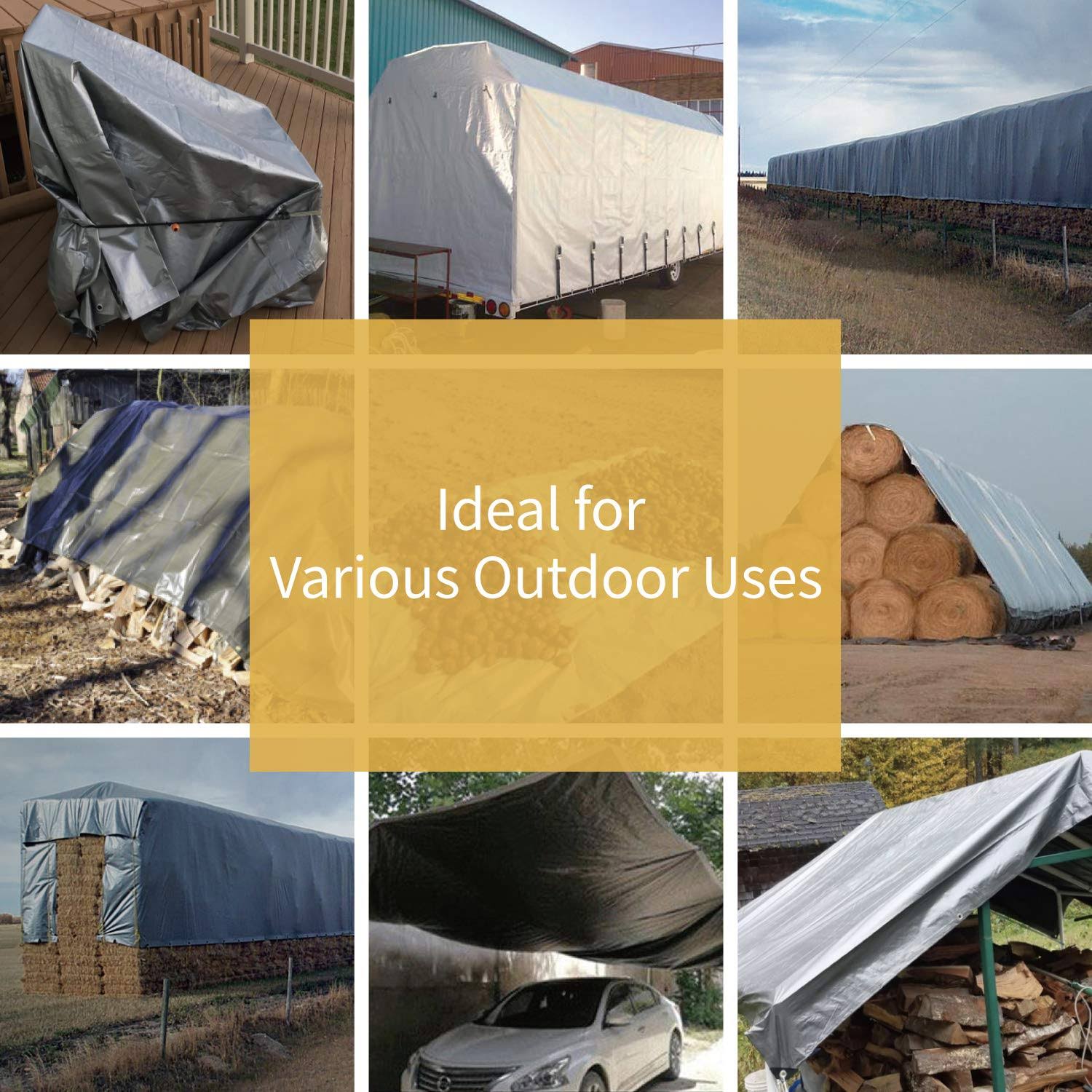 Guard Shield Heavy Duty Tarp 12x12 Feet SilverBlack Multi Purpose Thick Waterproof Poly Tarp Cover 10mil