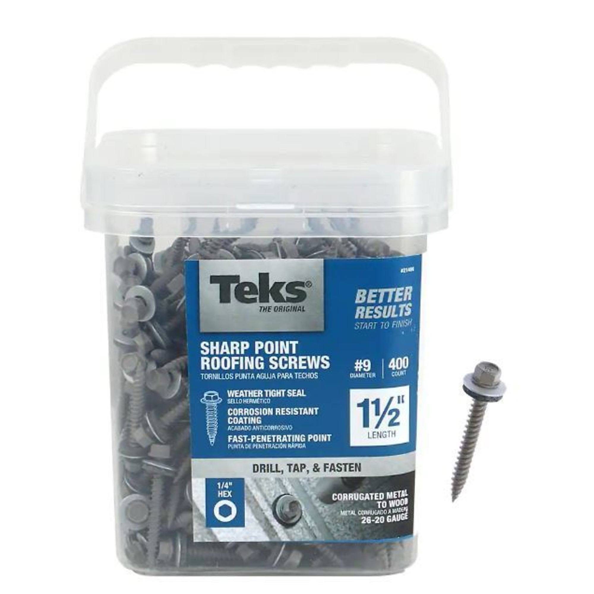 Teks- Roofing Screw- #9 x 1-1/2