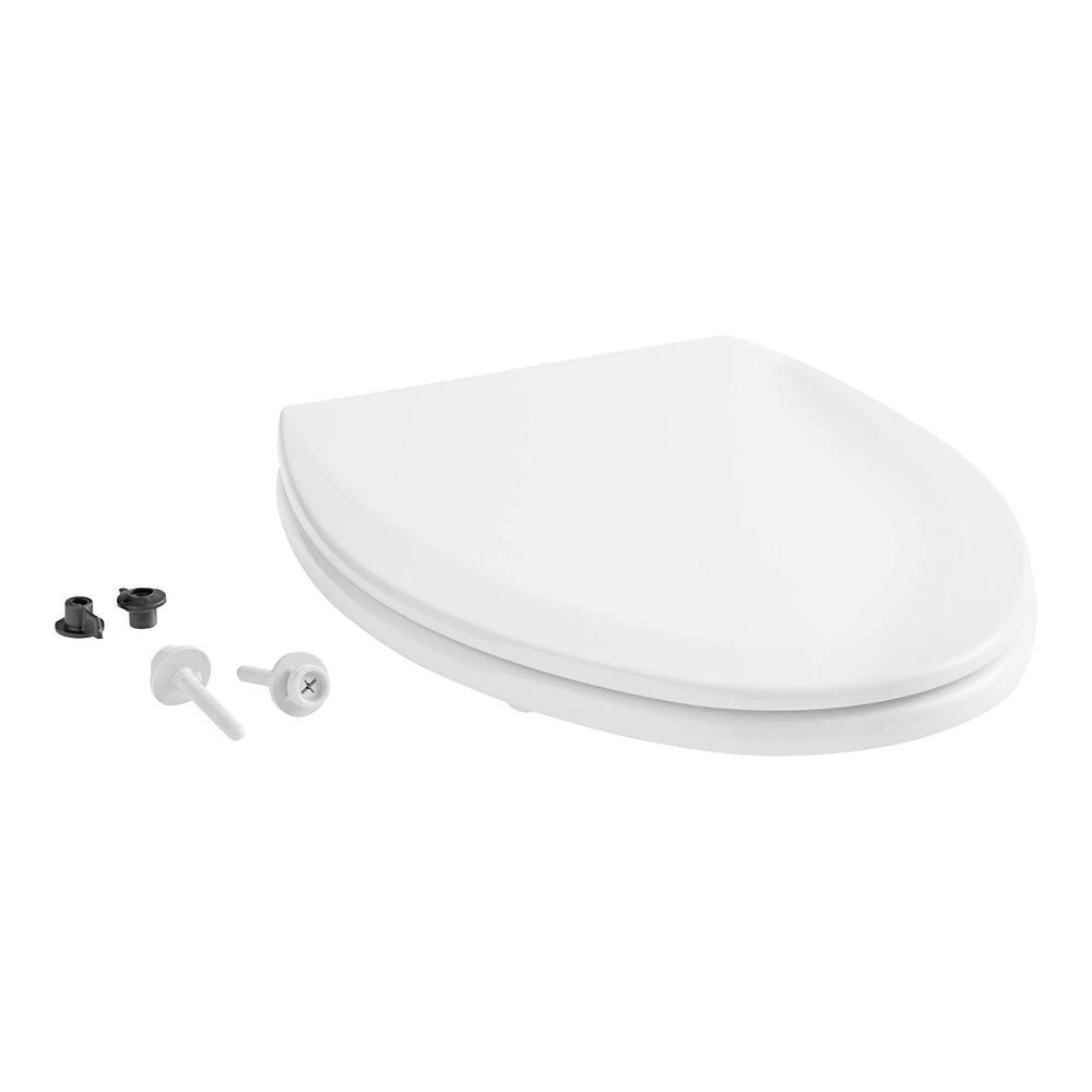 Bemis 1500EC 000 White Elongated Enameled Wood Toilet Seat with Lid