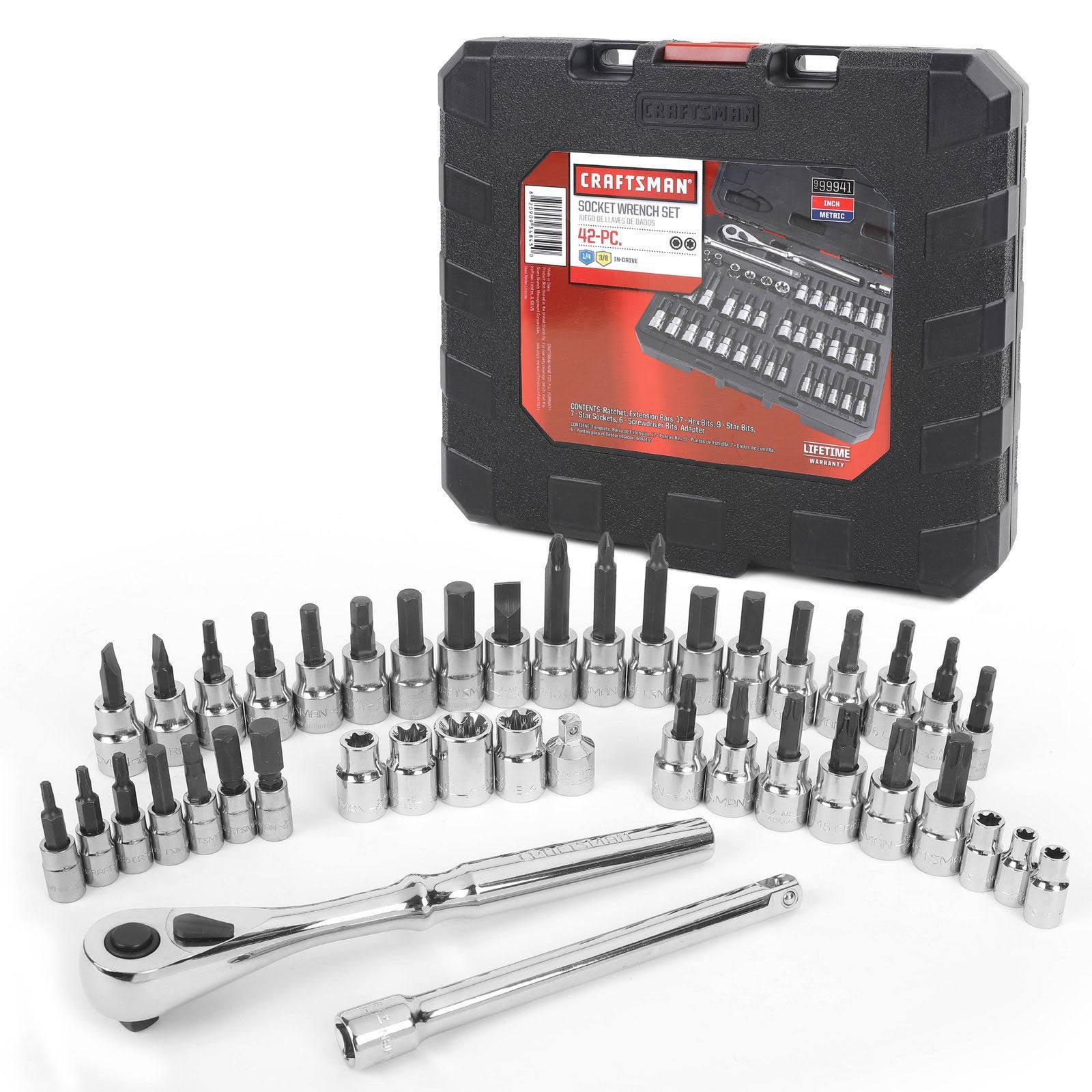 Craftsman 42 Piece 1/4 and 3/8-Inch Drive Bit and Torx Bit Socket Wrench Set