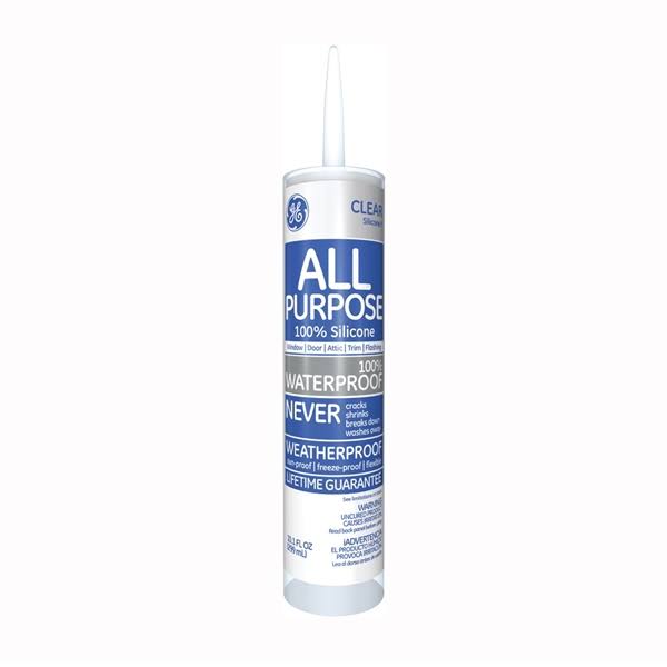 GE Silicone 1 All Purpose 100% Silicone Sealant, Clear, 10.1 oz tube