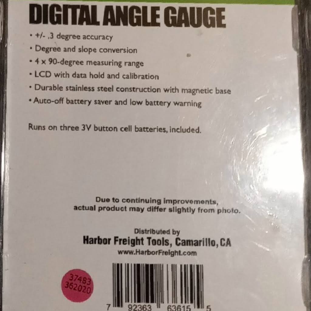 Pittsburgh 63615 Digital Angle Gauge