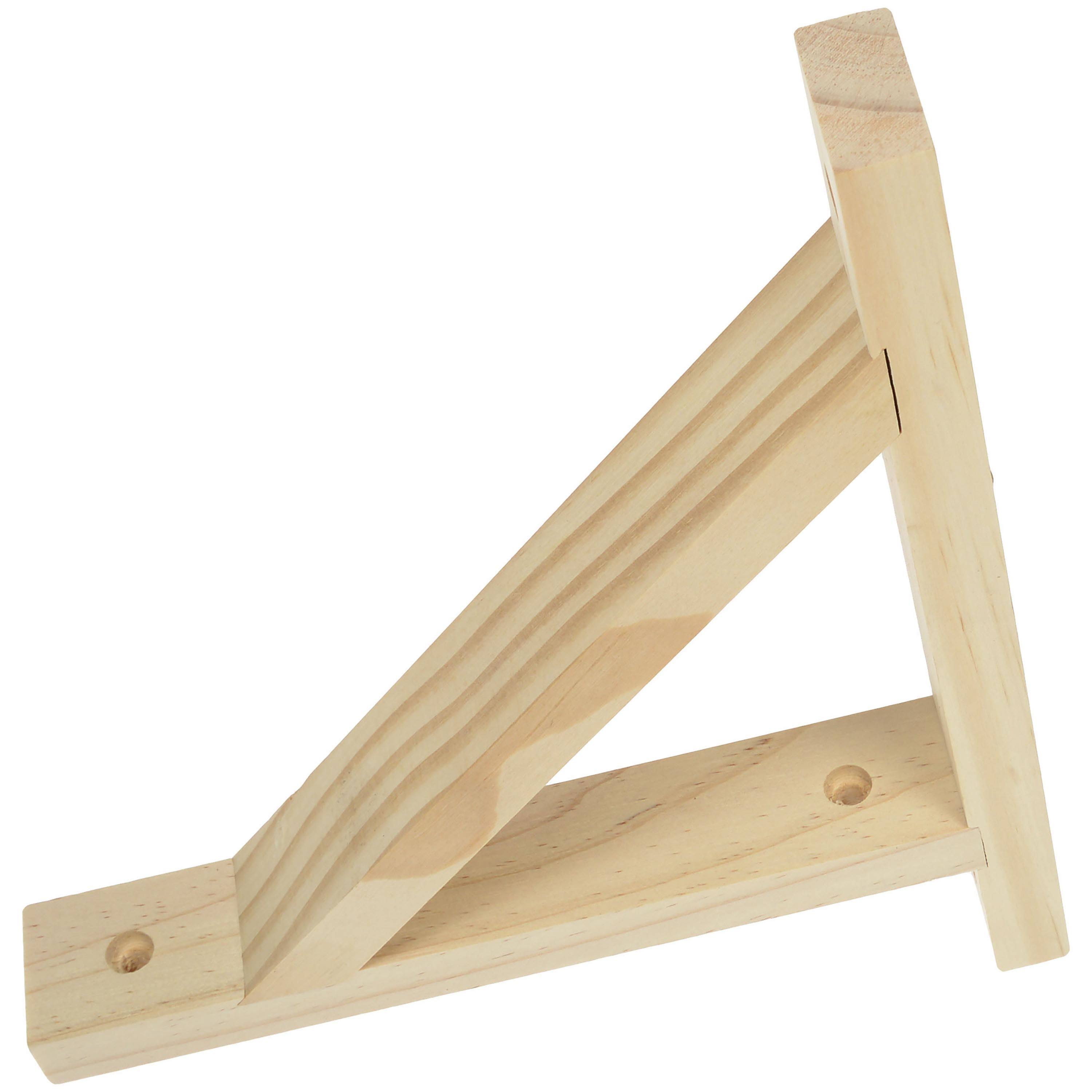 Hyper Tough 7 1/2 inch x 9 inch Natural Finish Wood Shelf Bracket